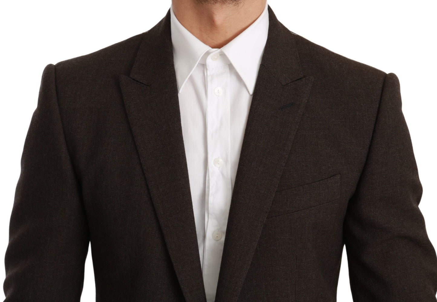 Dolce & Gabbana Elegante blazer Martini de lana virgen marrón