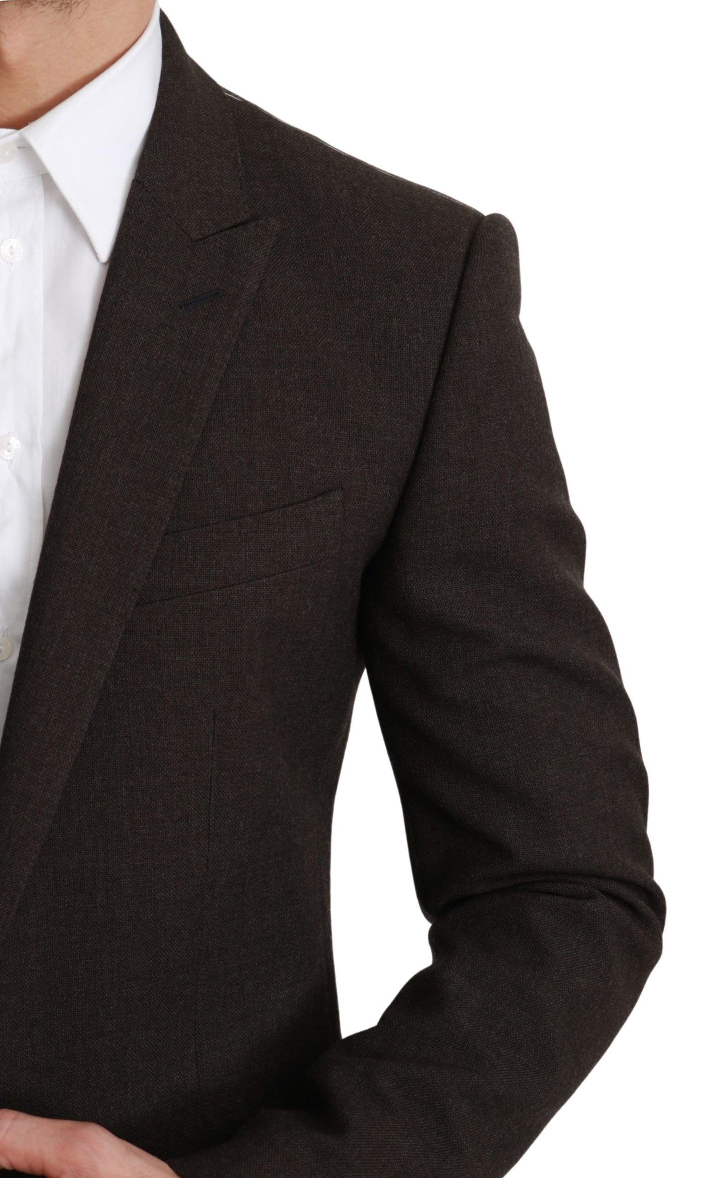 Dolce & Gabbana Elegante blazer Martini de lana virgen marrón
