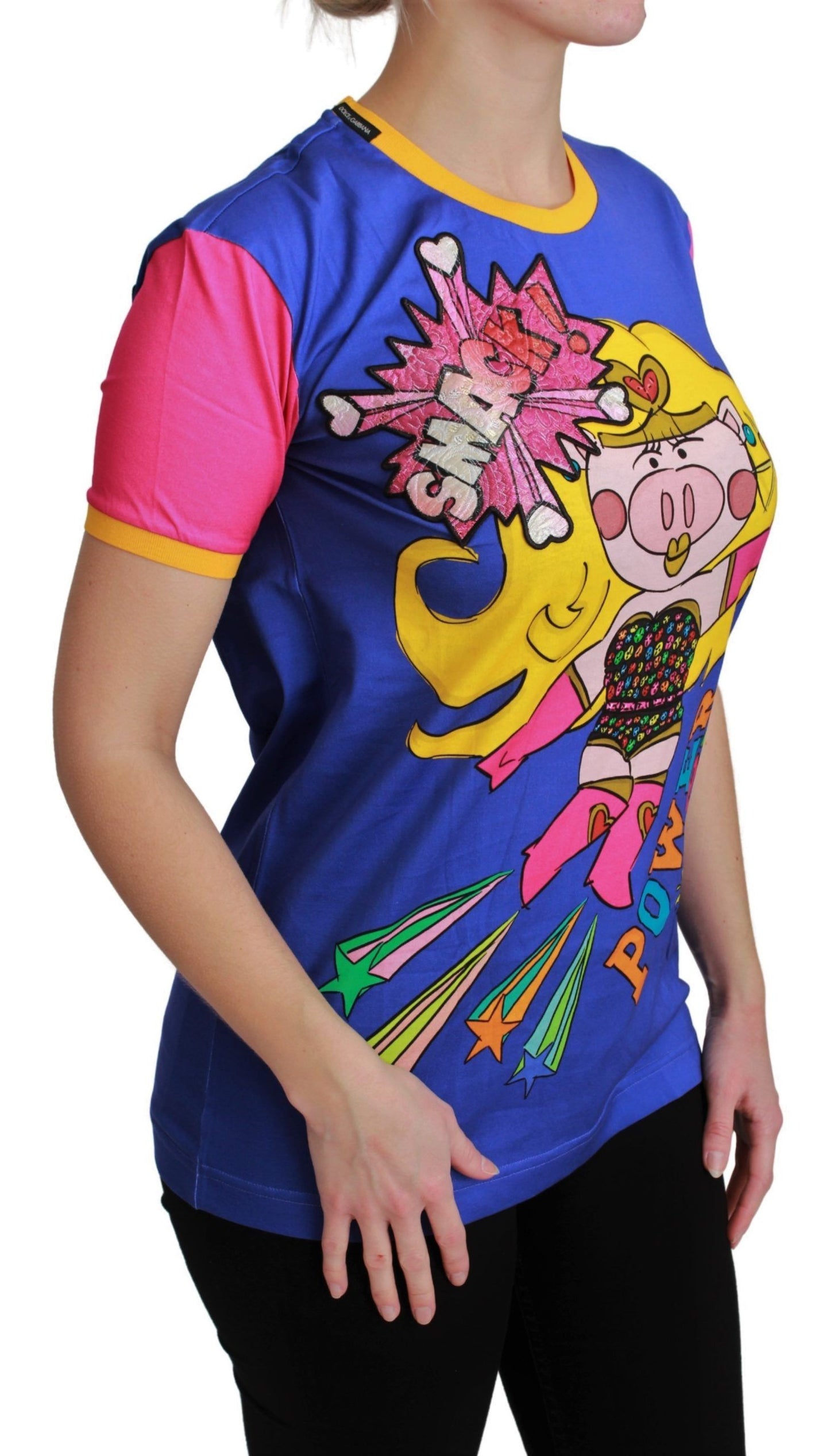 T-shirt ras du cou en coton Dolce & Gabbana Chic avec motif Supergirl