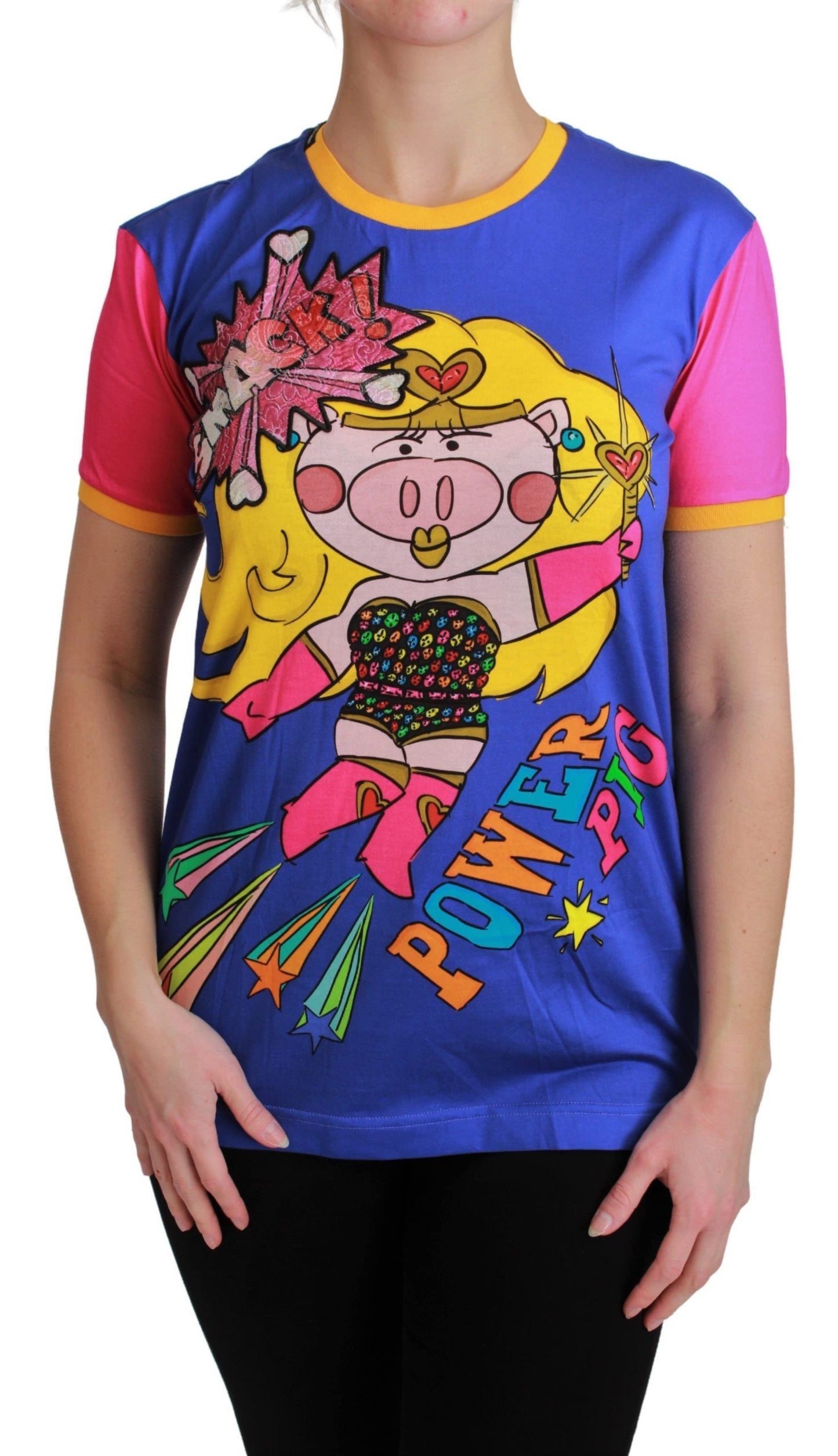 T-shirt ras du cou en coton Dolce & Gabbana Chic avec motif Supergirl