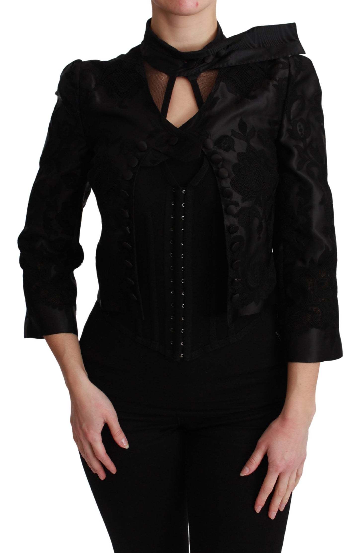 Dolce & Gabbana Exquisite Floral Jacquard Corset Blazer - Elegance Online Limited