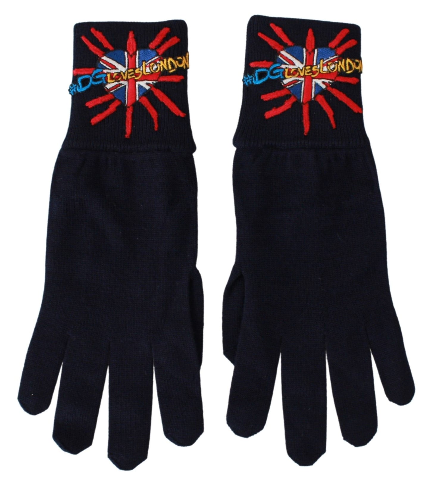 Dolce & Gabbana Blue Virgin Wool Unisex Gloves - Elegance Online Limited