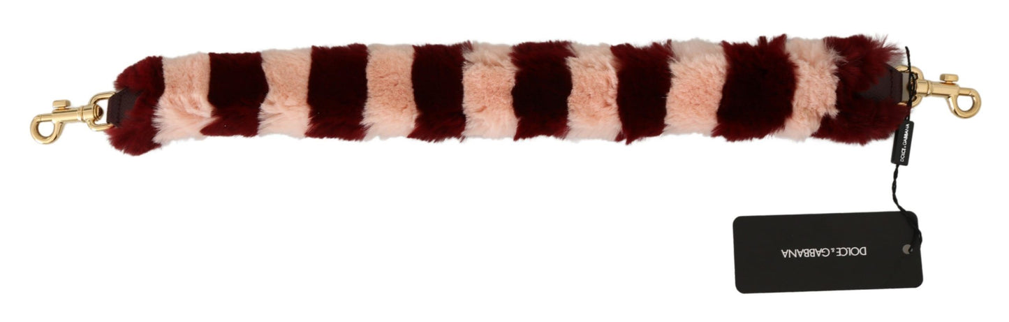 Dolce & Gabbana Bordeaux Pink Fur Shoulder Strap Luxury Accessory - Elegance Online Limited