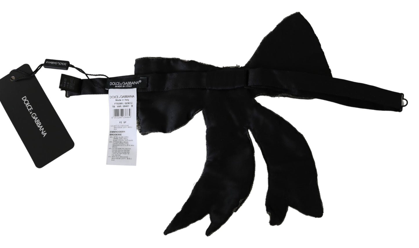 Dolce & Gabbana Elegant Silver Silk Bowtie - Elegance Online Limited