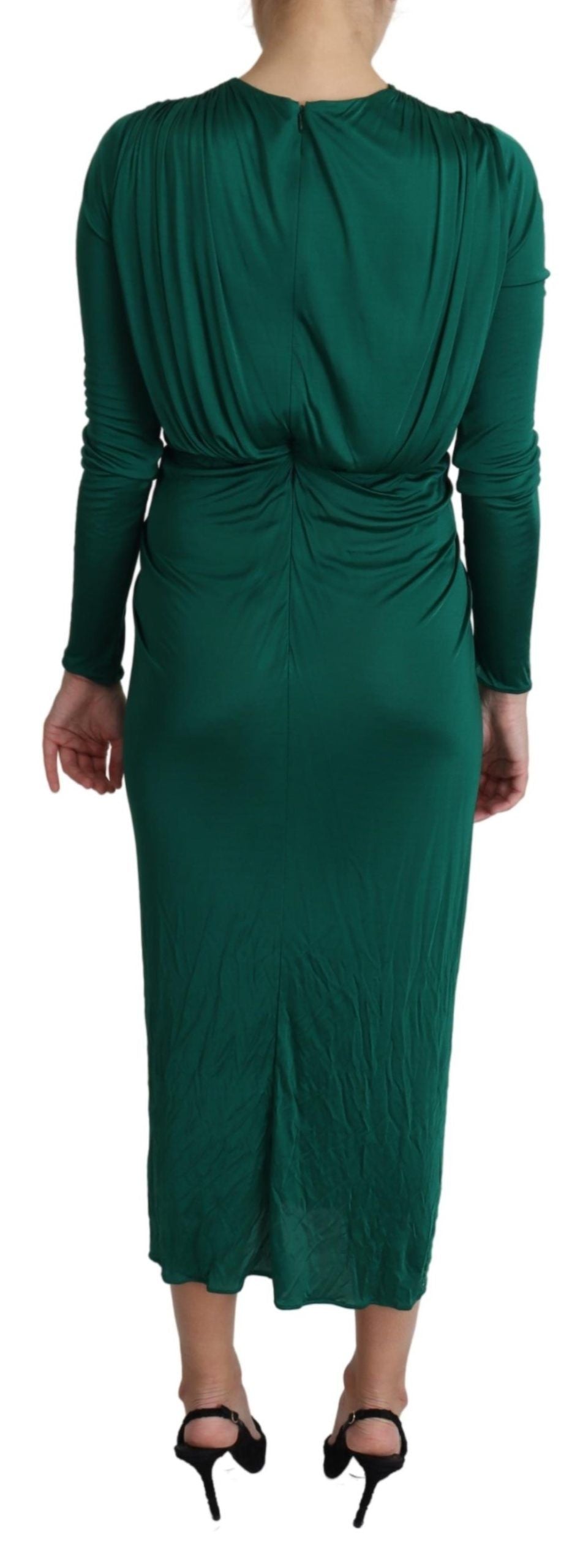 Dolce & Gabbana Emerald Elegance Bodycon Midi Dress - Elegance Online Limited