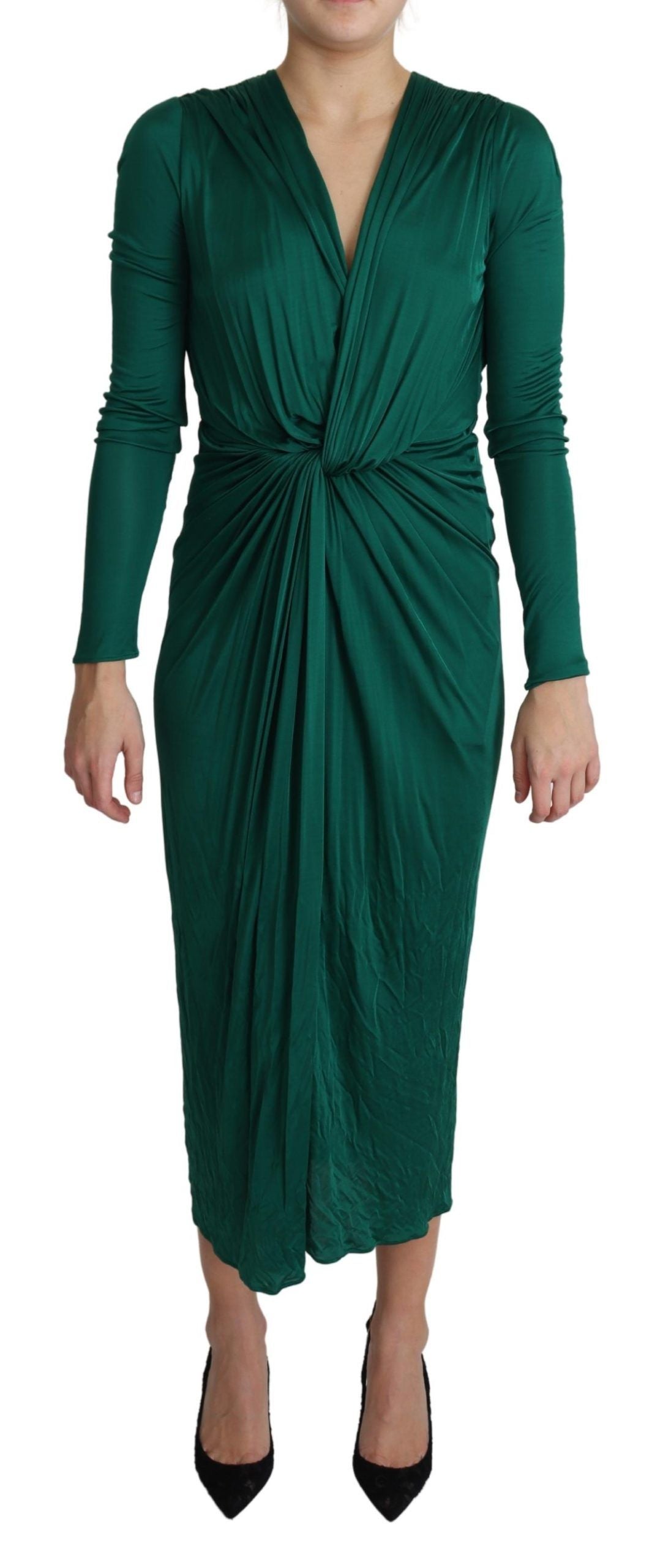 Dolce & Gabbana Emerald Elegance Bodycon Midi Dress - Elegance Online Limited