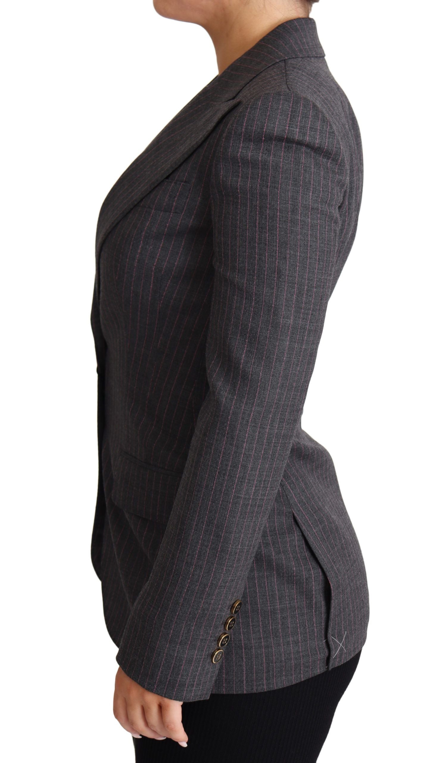 Dolce & Gabbana Elegant Gray Stretch Wool Blazer - Elegance Online Limited