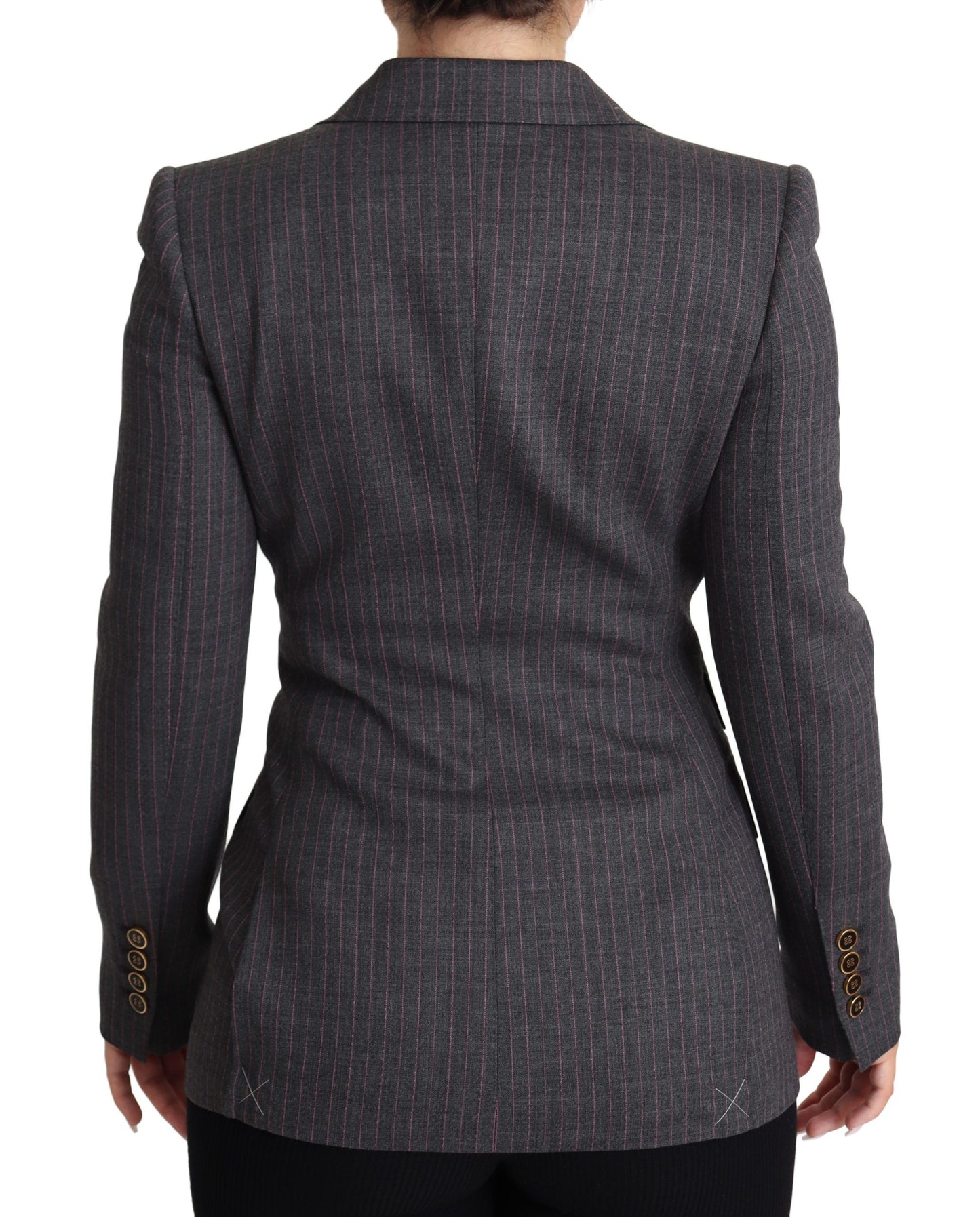 Dolce & Gabbana Elegant Gray Stretch Wool Blazer - Elegance Online Limited