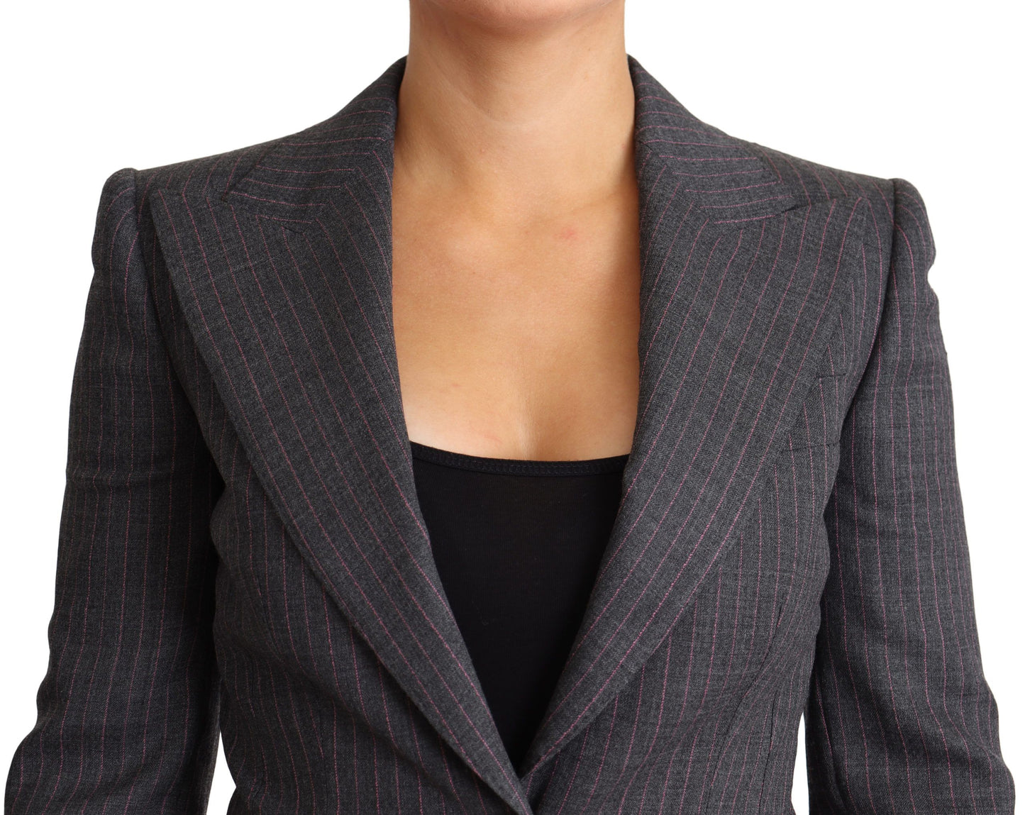 Dolce & Gabbana Elegant Gray Stretch Wool Blazer - Elegance Online Limited
