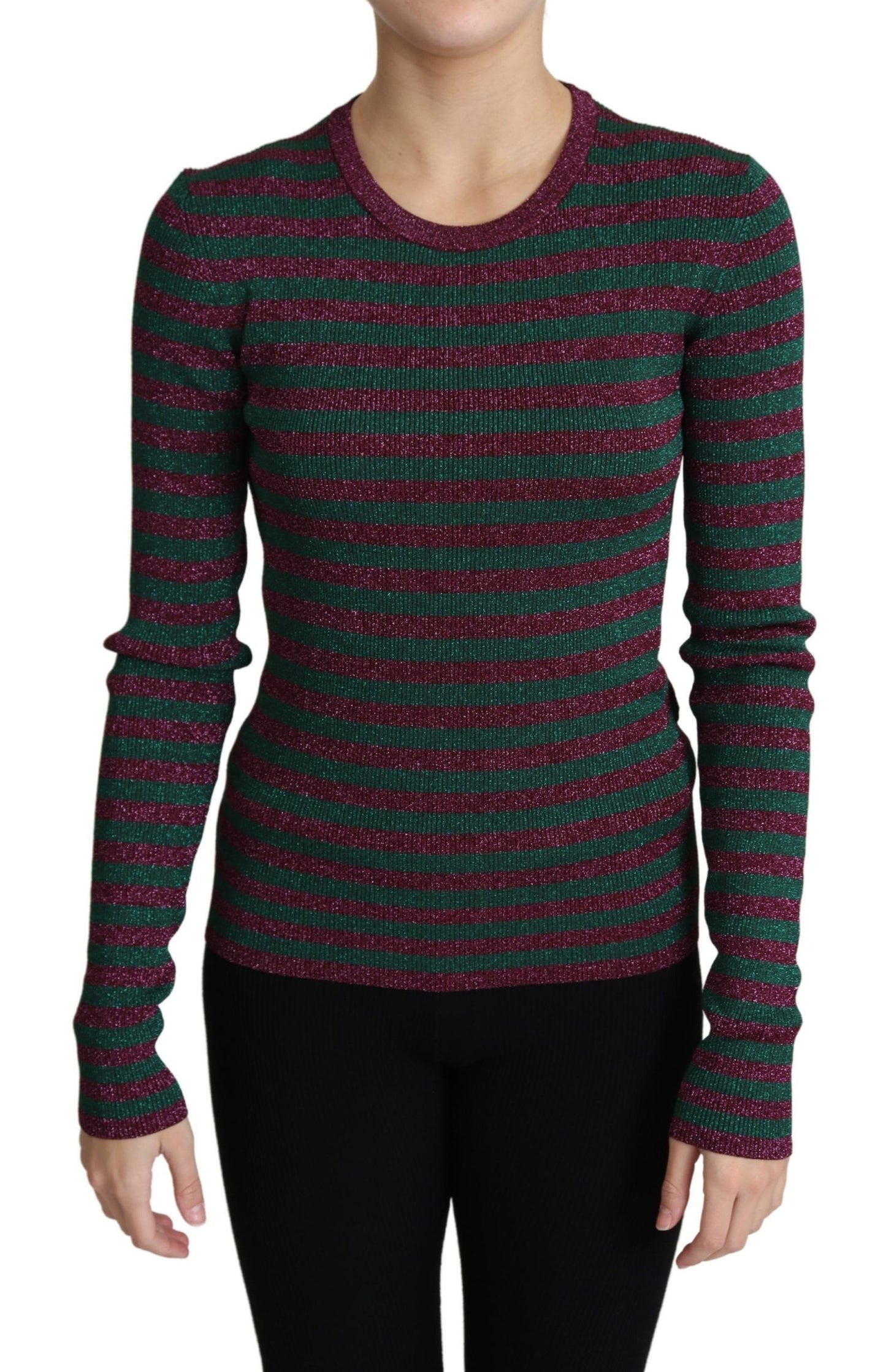 Dolce & Gabbana Elegant Maroon Crewneck Sweater - Elegance Online Limited