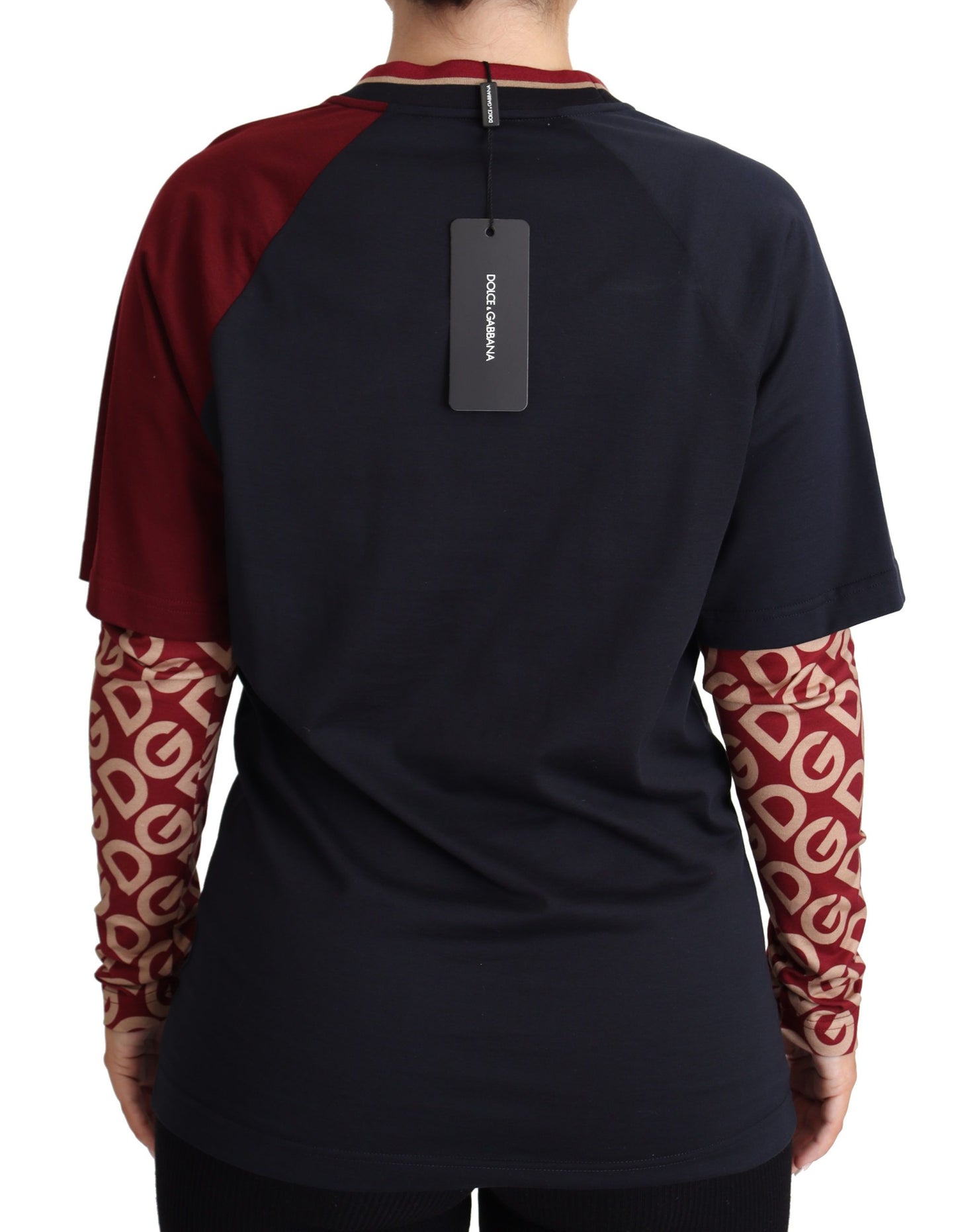 Dolce & Gabbana Multicolor Royals Cotton Crewneck Sweater - Elegance Online Limited