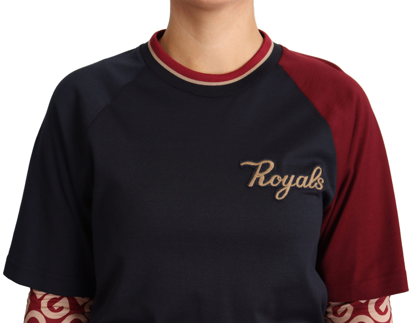 Dolce & Gabbana Multicolor Royals Cotton Crewneck Sweater - Elegance Online Limited