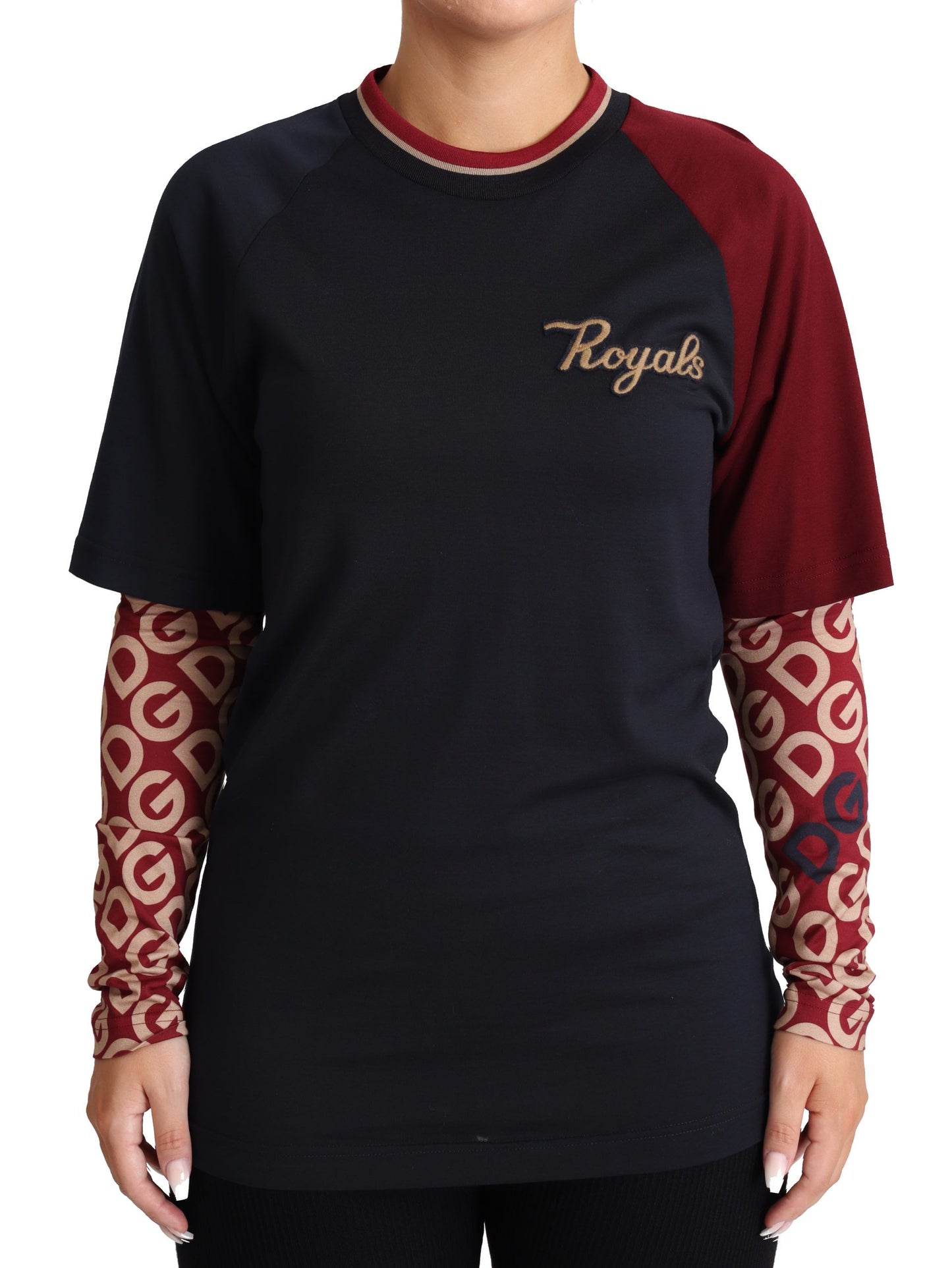 Dolce & Gabbana Multicolor Royals Cotton Crewneck Sweater - Elegance Online Limited