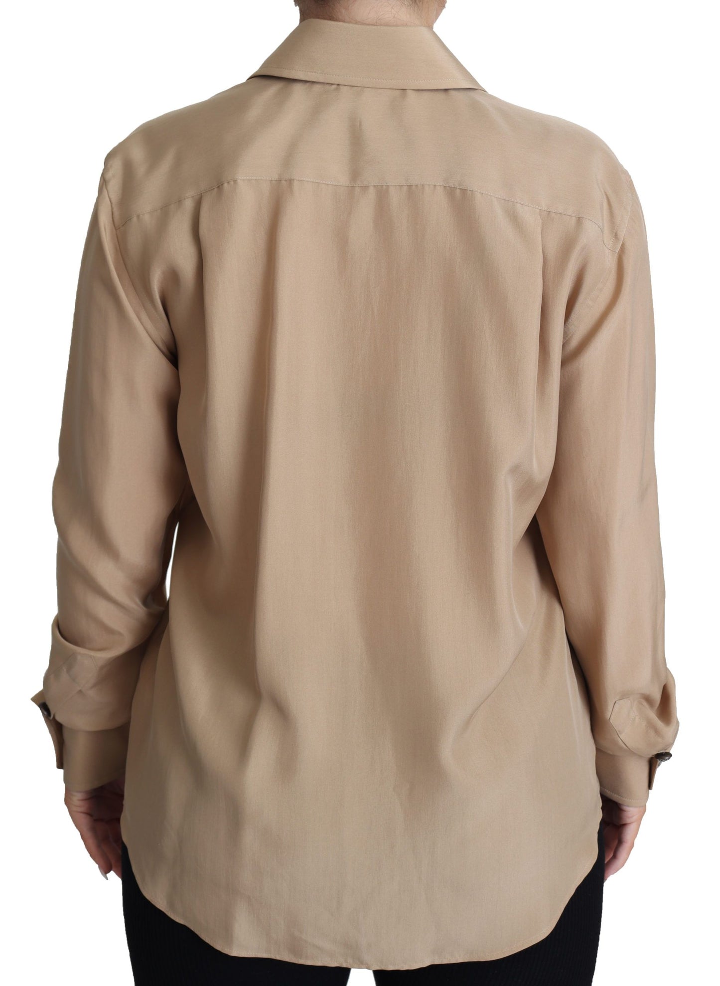 Dolce & Gabbana Elegant Beige Silk Shirt - Elegance Online Limited
