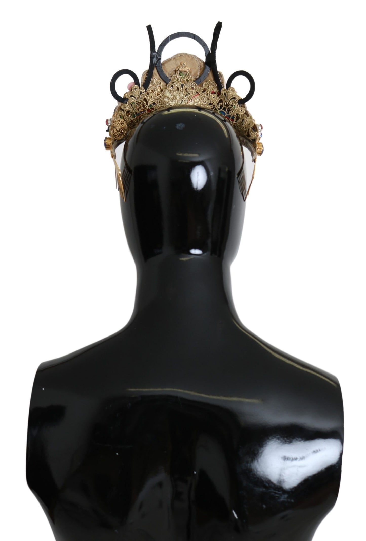 Dolce & Gabbana Stunning Crystal Diadem Tiara - Gold Multicolor - Elegance Online Limited