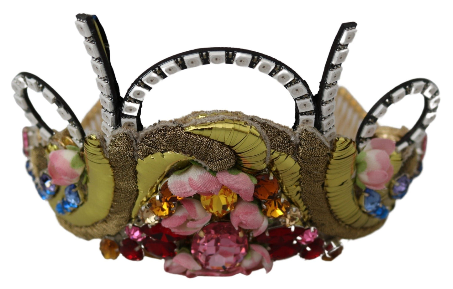 Dolce & Gabbana Stunning Crystal Diadem Tiara - Gold Multicolor - Elegance Online Limited