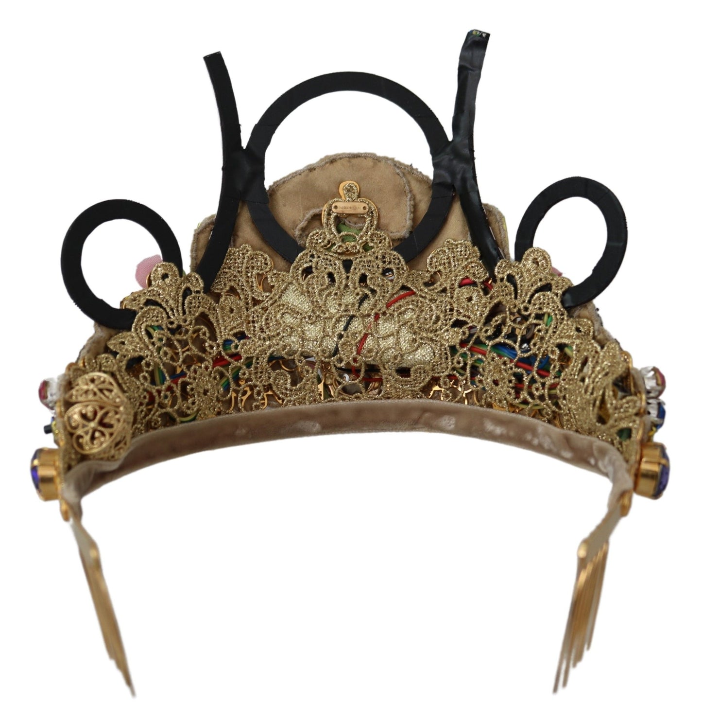 Dolce & Gabbana Stunning Crystal Diadem Tiara - Gold Multicolor - Elegance Online Limited