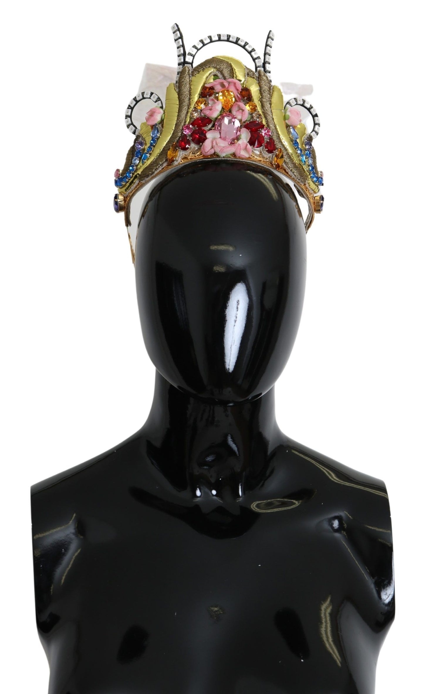 Dolce & Gabbana Stunning Crystal Diadem Tiara - Gold Multicolor - Elegance Online Limited