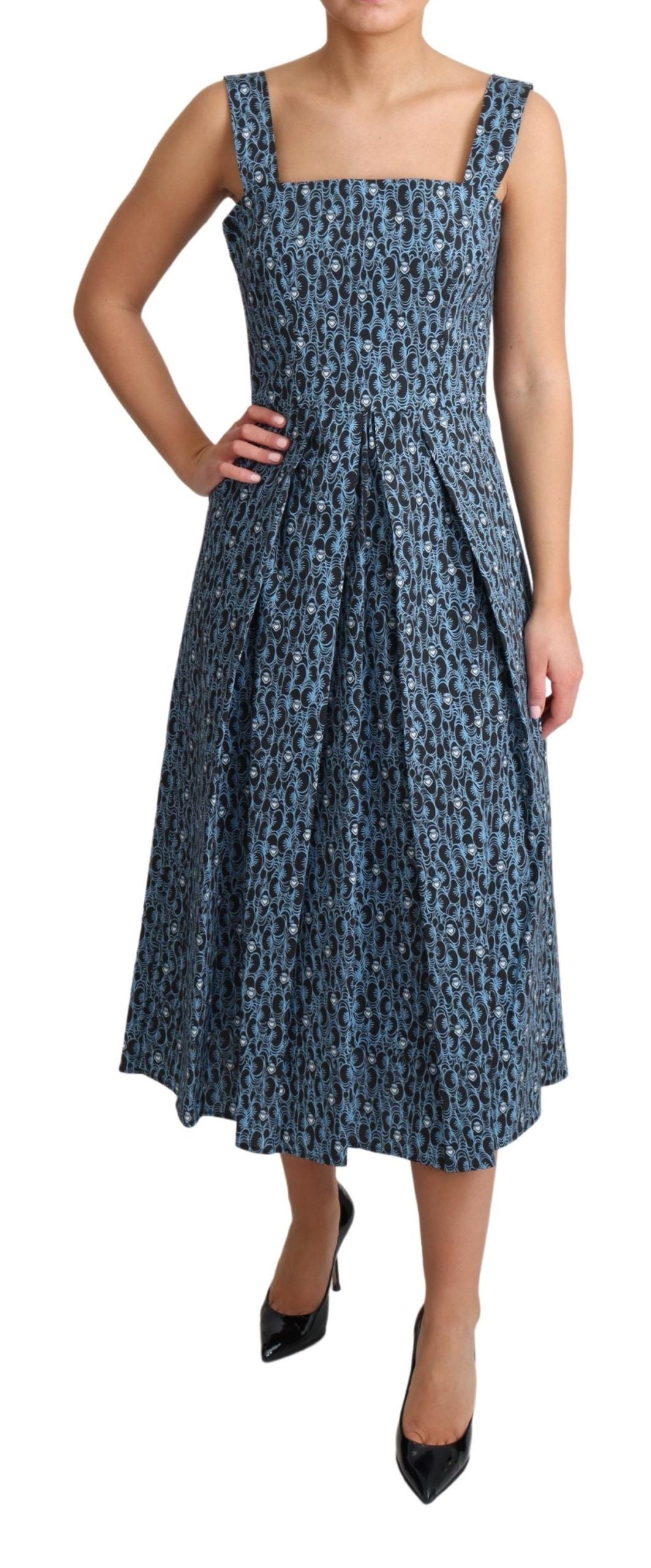 Dolce & Gabbana Elegant Sleeveless A-line Blue Heart Dress - Elegance Online Limited