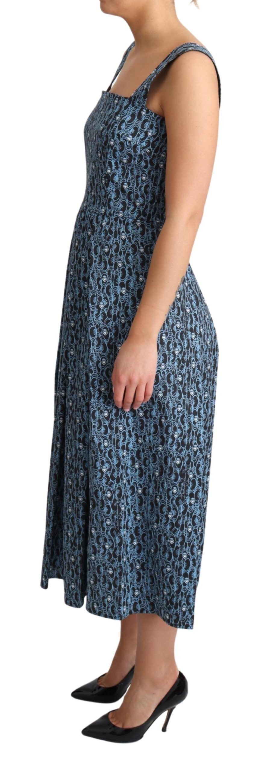 Dolce & Gabbana Elegant Sleeveless A-line Blue Heart Dress - Elegance Online Limited