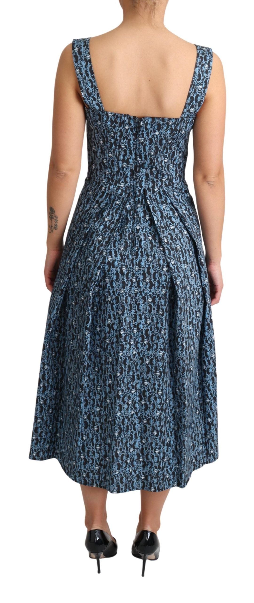 Dolce & Gabbana Elegant Sleeveless A-line Blue Heart Dress - Elegance Online Limited