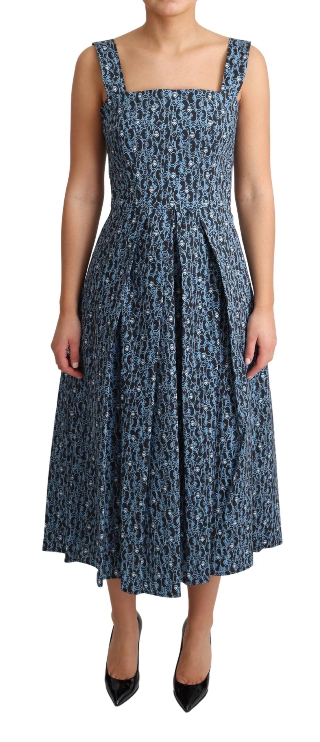 Dolce & Gabbana Elegant Sleeveless A-line Blue Heart Dress - Elegance Online Limited