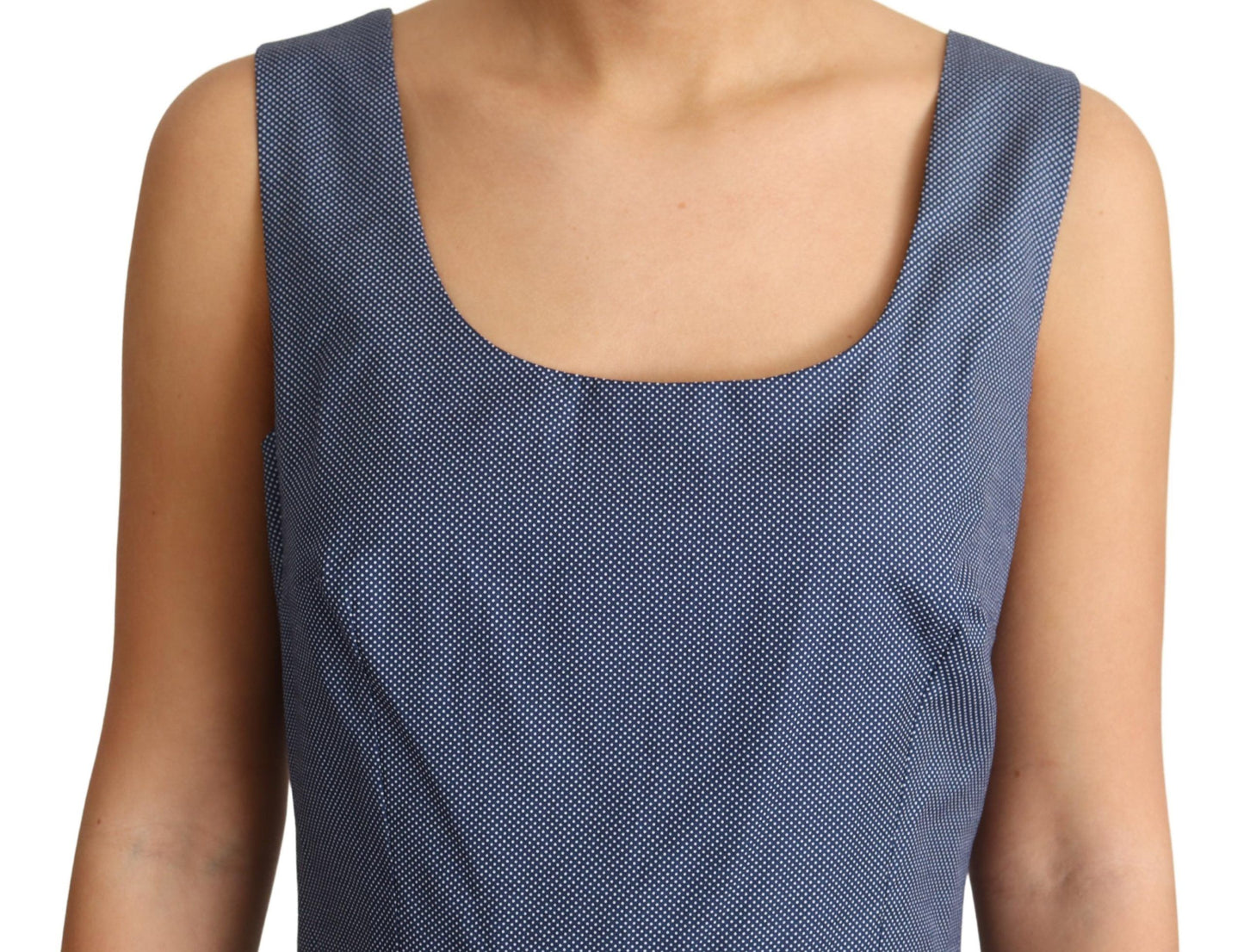 Dolce & Gabbana Chic Blue Polka-Dotted Sleeveless A-Line Dress - Elegance Online Limited