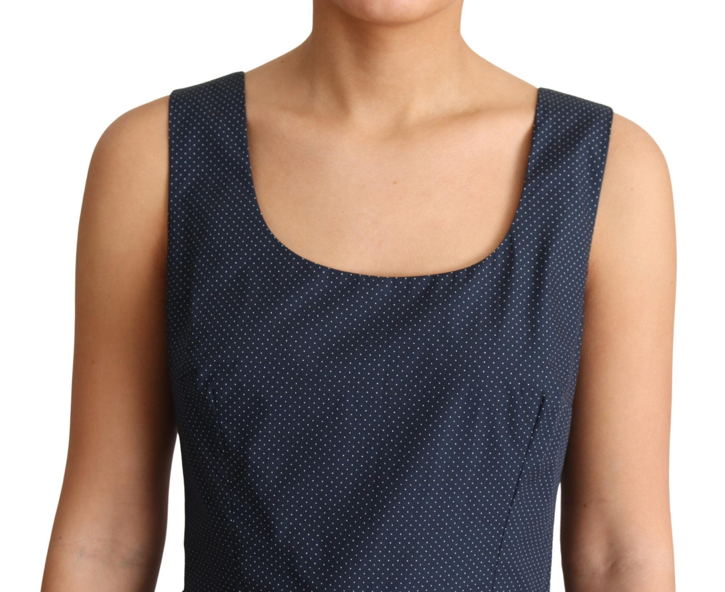 Dolce & Gabbana Elegant Polka-Dotted Blue A-Line Dress - Elegance Online Limited