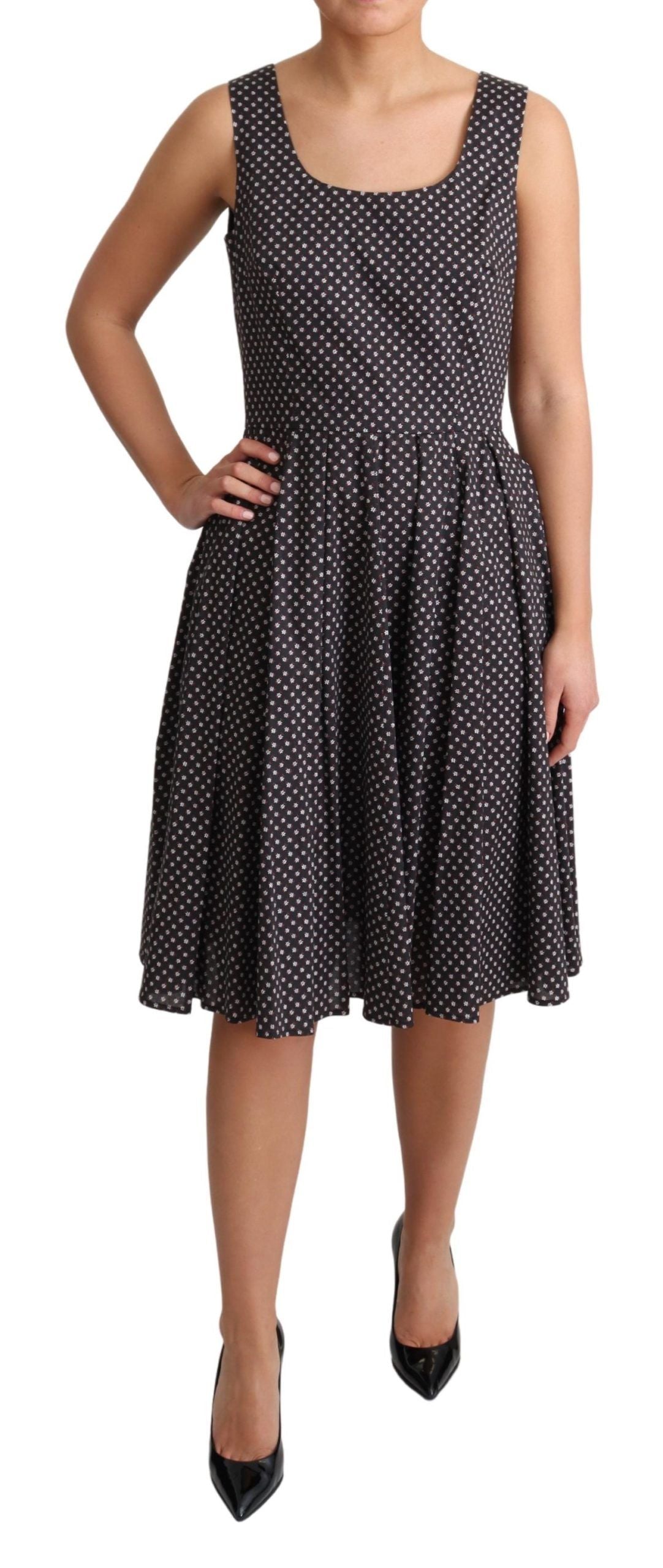 Dolce & Gabbana Elegant Floral A-Line Sleeveless Dress - Elegance Online Limited