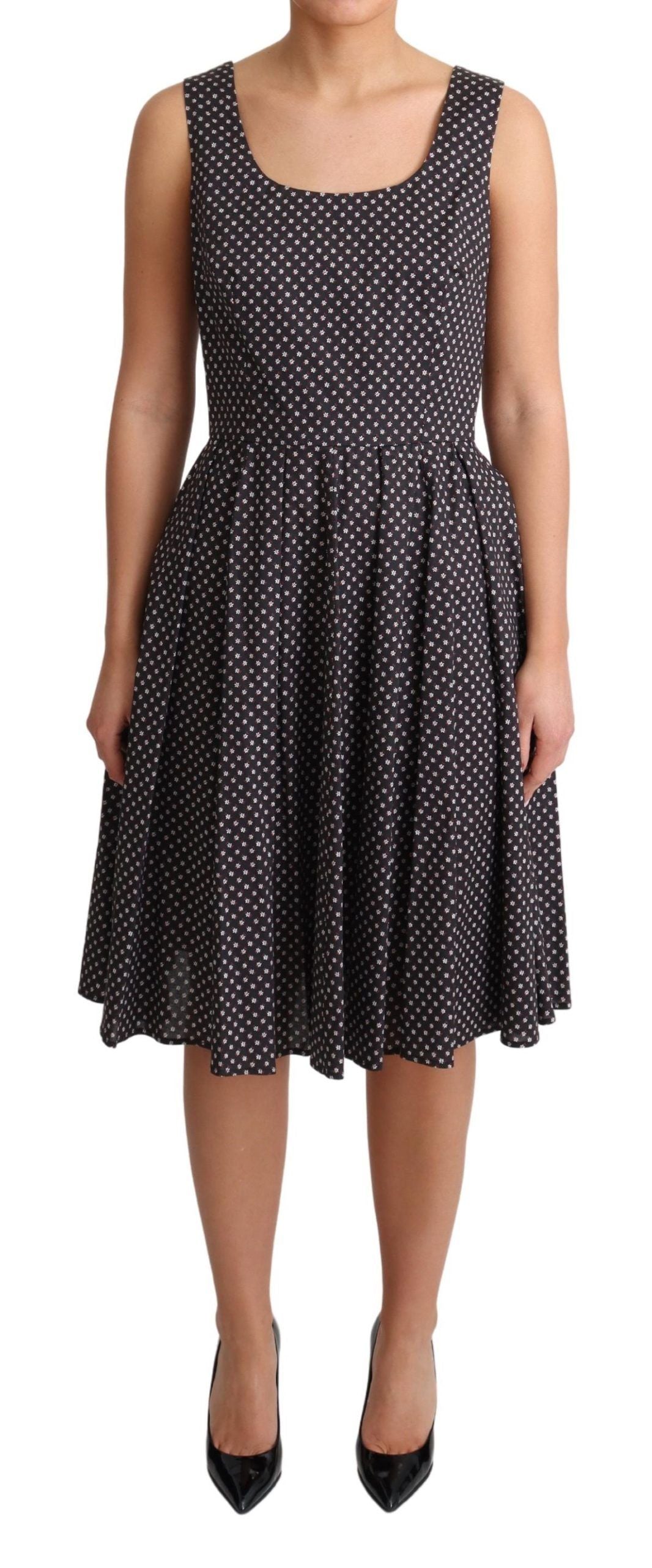 Dolce & Gabbana Elegant Floral A-Line Sleeveless Dress - Elegance Online Limited