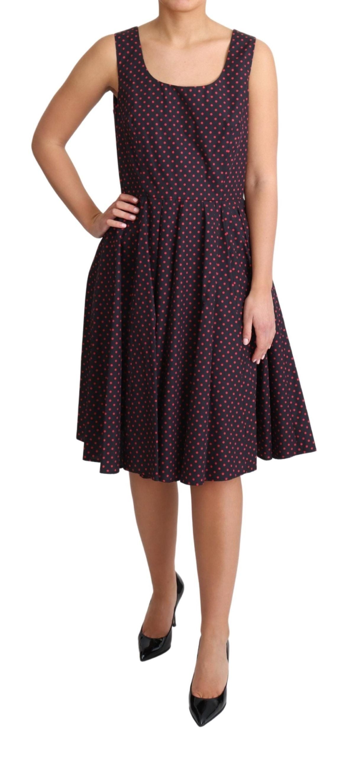 Dolce & Gabbana Chic Polka Dotted A-Line Sleeveless Dress - Elegance Online Limited