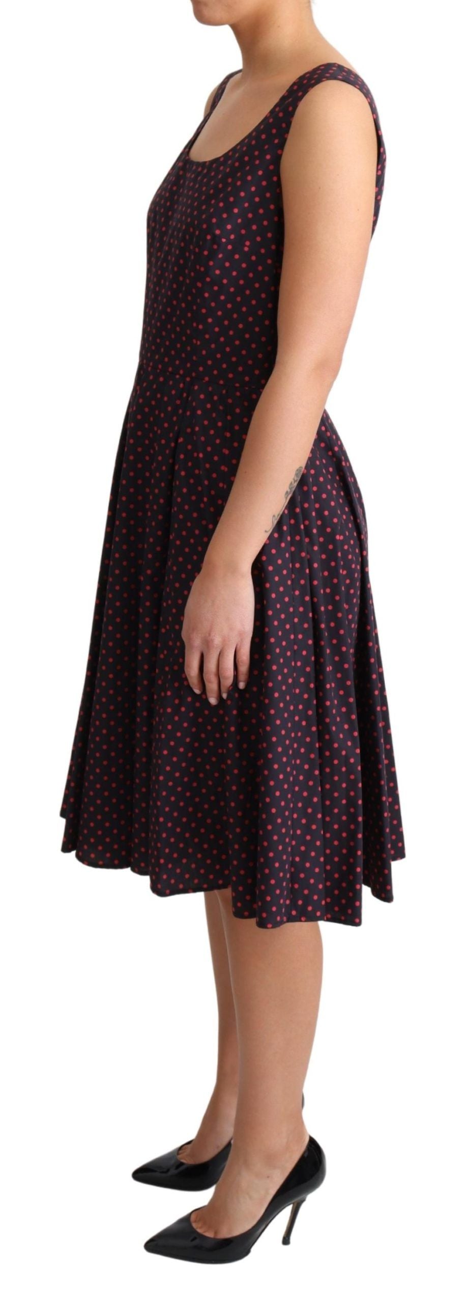 Dolce & Gabbana Chic Polka Dotted A-Line Sleeveless Dress - Elegance Online Limited