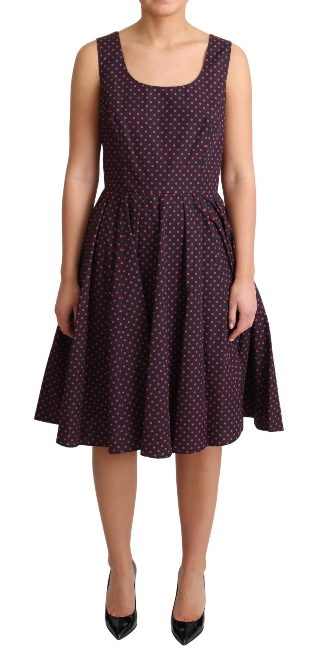 Dolce & Gabbana Chic Polka Dotted A-Line Sleeveless Dress - Elegance Online Limited