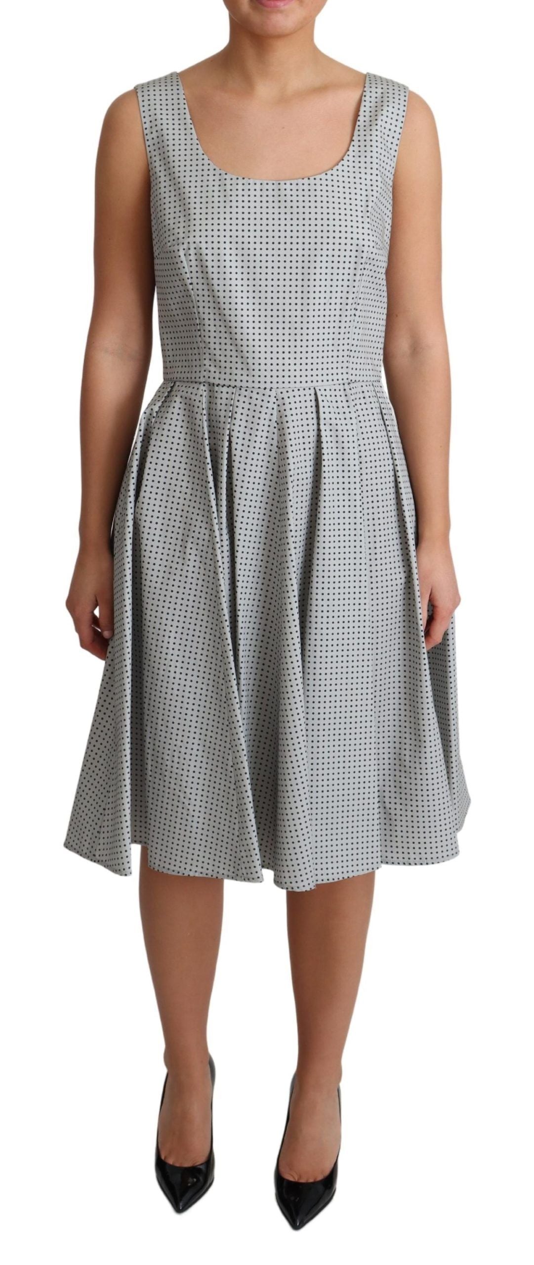 Dolce & Gabbana Chic Polka Dotted Sleeveless A-Line Dress - Elegance Online Limited
