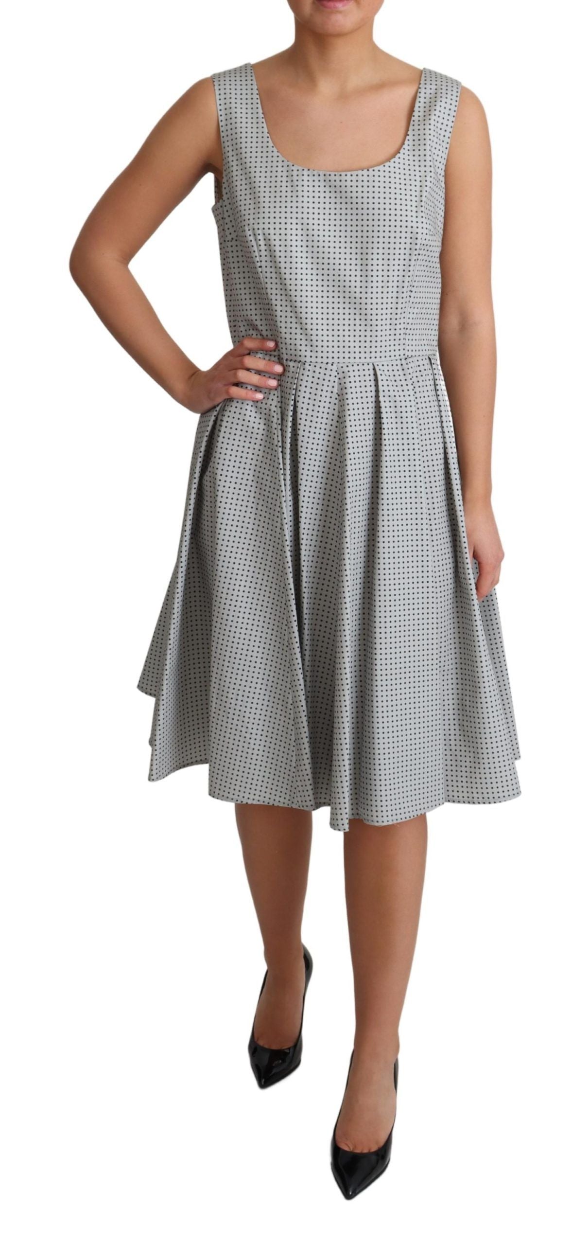 Dolce & Gabbana Chic Polka Dotted Sleeveless A-Line Dress - Elegance Online Limited