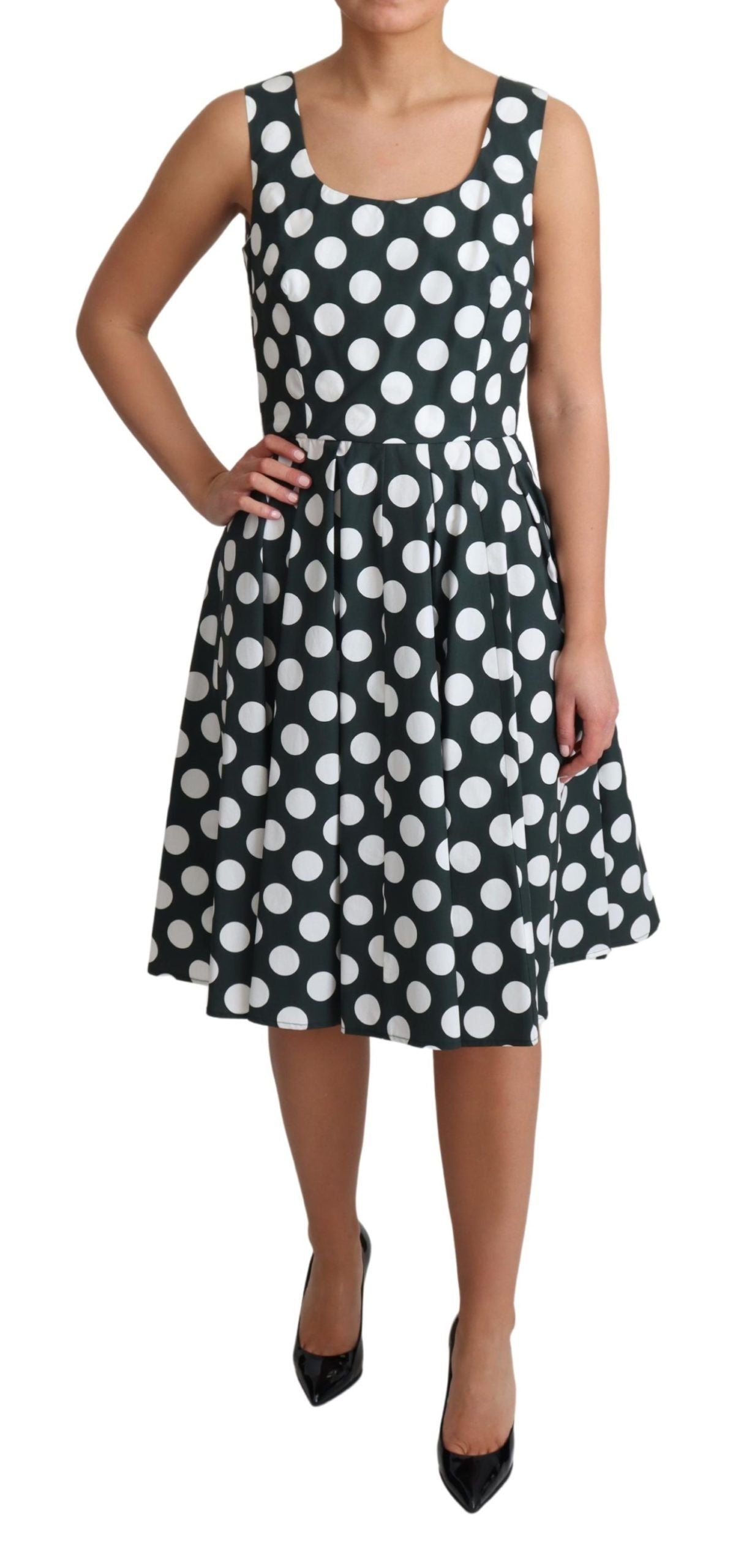 Dolce & Gabbana Chic Polka Dot A-line Sleeveless Dress - Elegance Online Limited