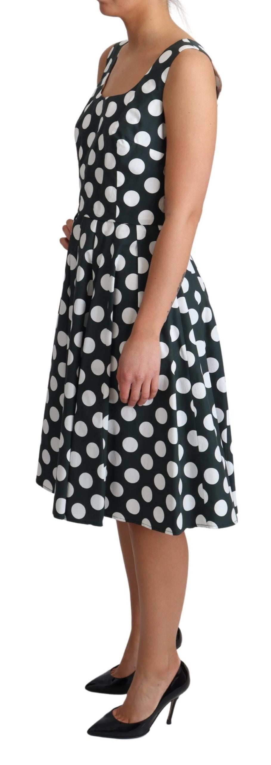 Dolce & Gabbana Chic Polka Dot A-line Sleeveless Dress - Elegance Online Limited