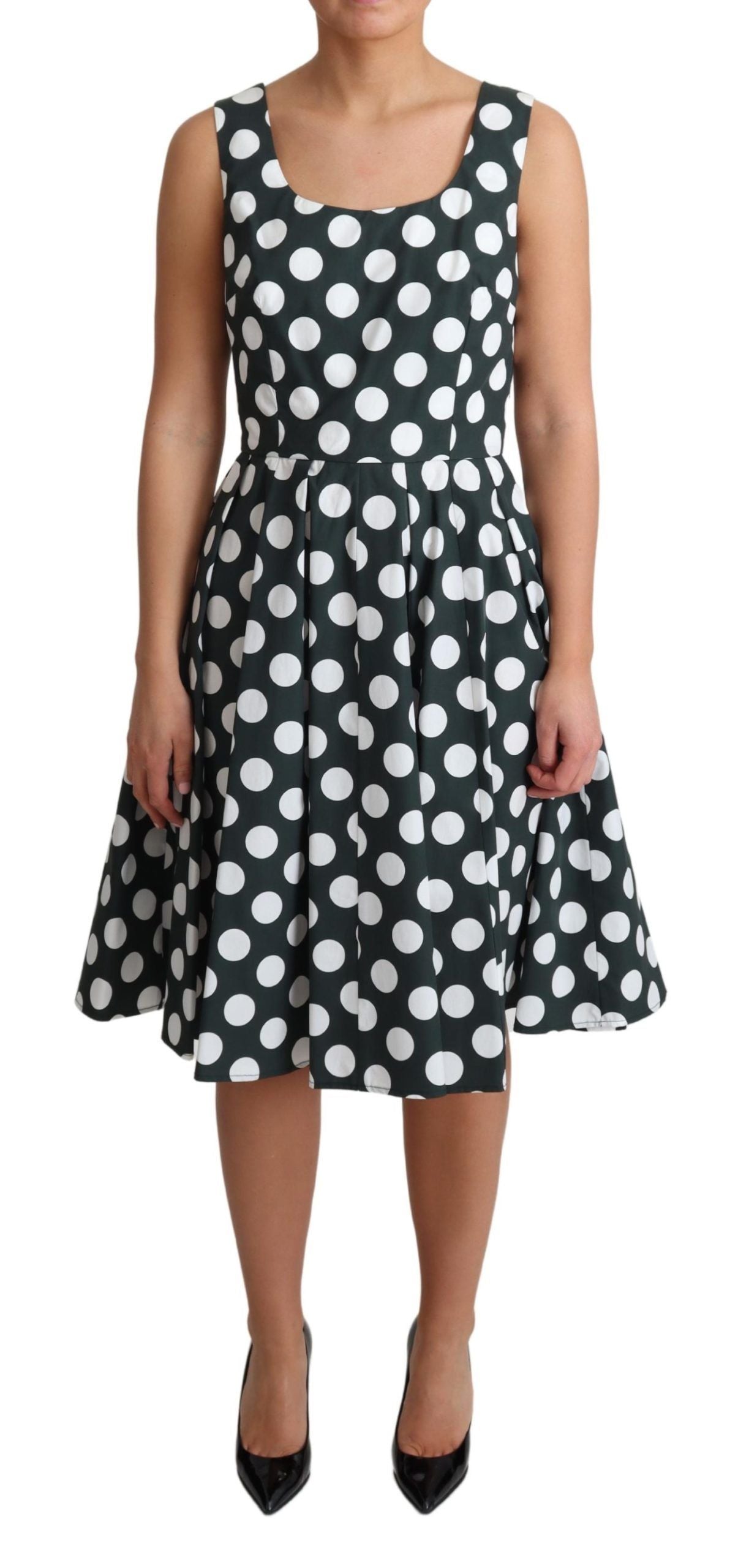 Dolce & Gabbana Chic Polka Dot A-line Sleeveless Dress - Elegance Online Limited