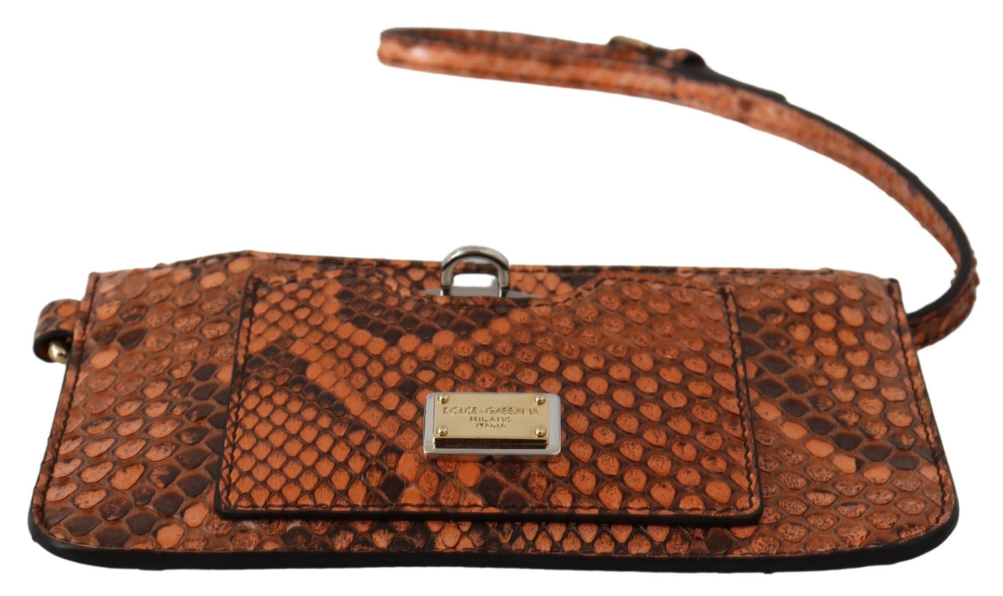 Dolce & Gabbana Elegant Python Patterned Leather Wristlet - Elegance Online Limited