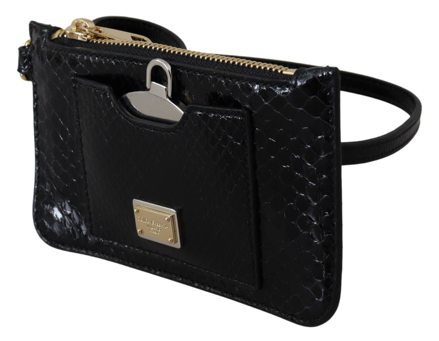 Dolce & Gabbana Elegant Python Pattern Leather Wristlet Wallet - Elegance Online Limited