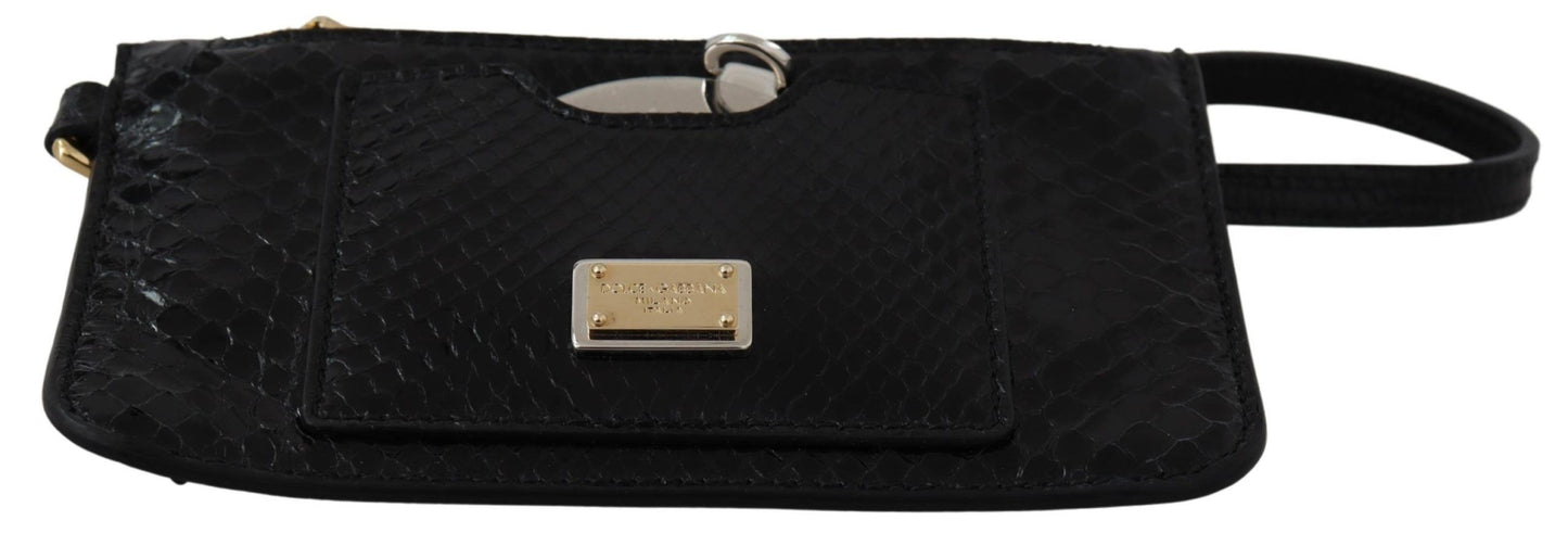 Dolce & Gabbana Elegant Python Pattern Leather Wristlet Wallet - Elegance Online Limited