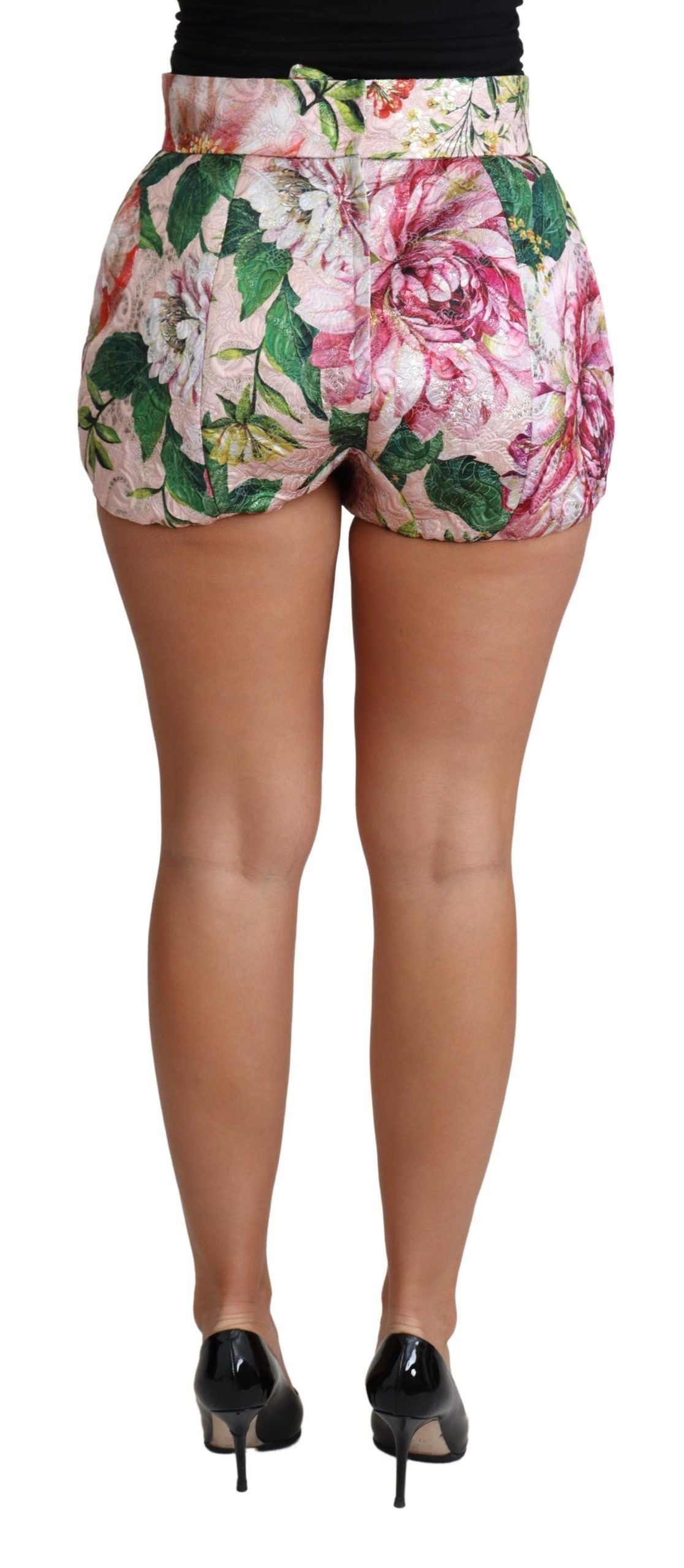 Dolce & Gabbana Chic Pink Floral High-Waist Hot Pants - Elegance Online Limited