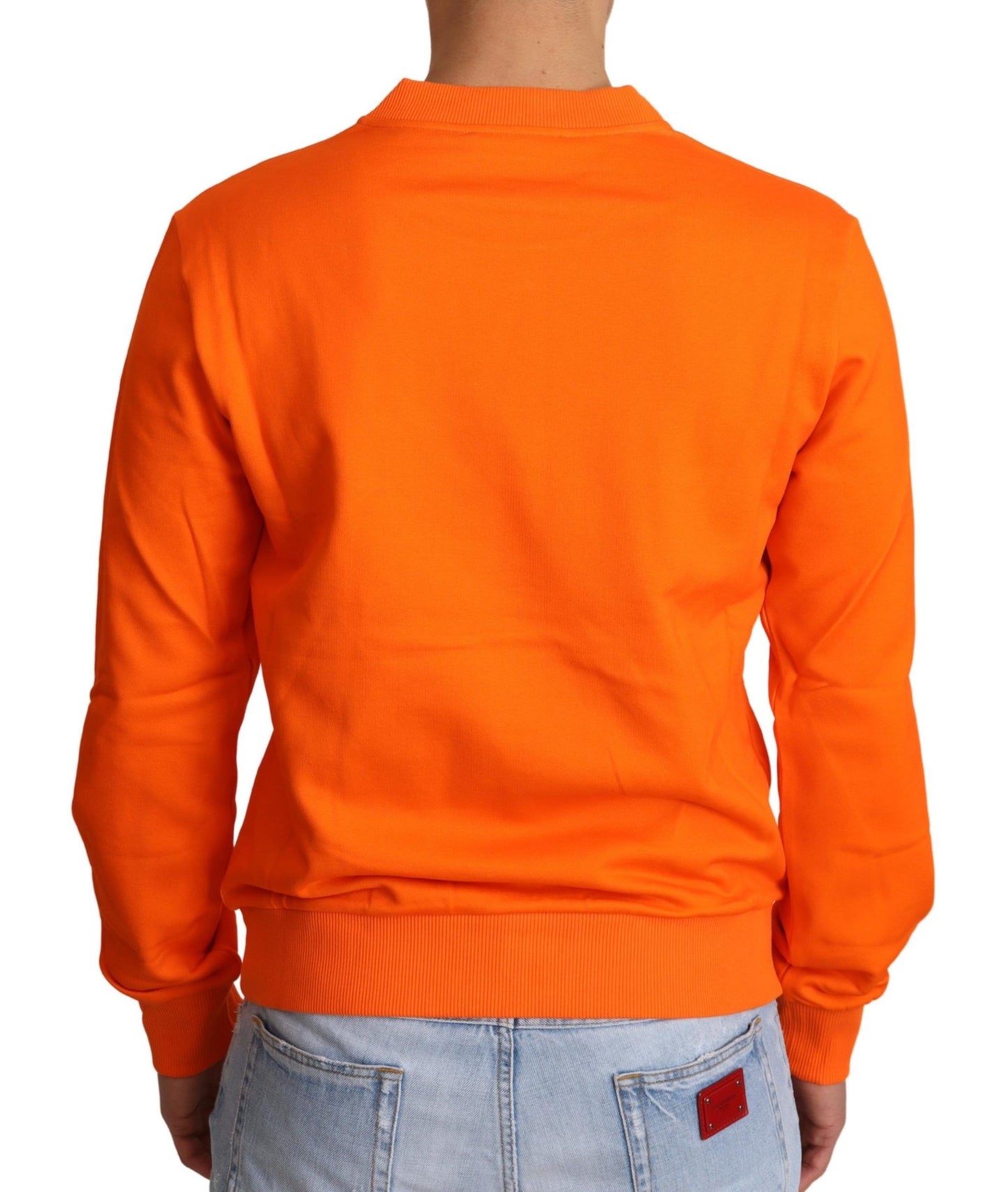Dolce & Gabbana Jersey de algodón con cuello redondo Regal en naranja