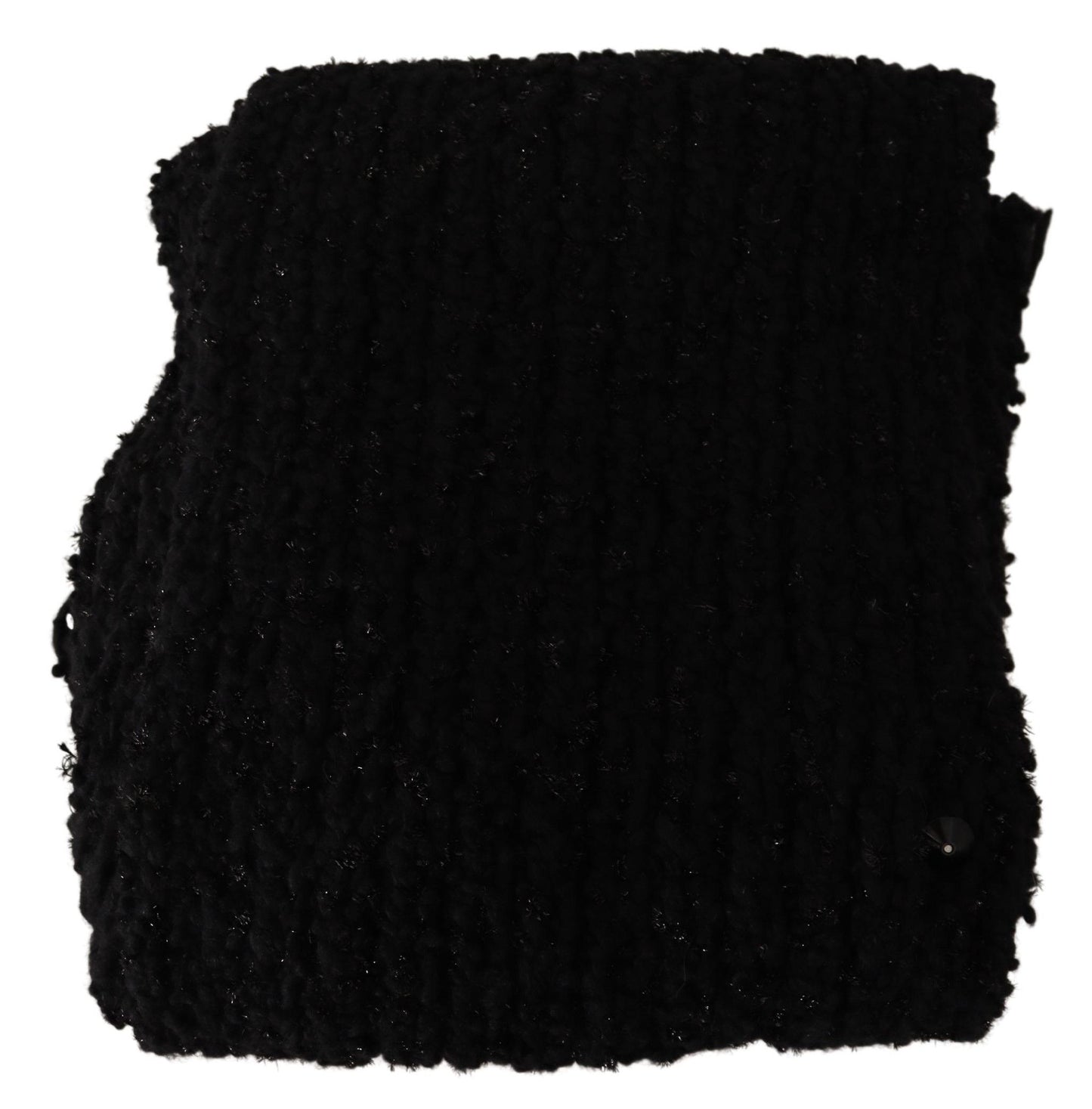 Dolce & Gabbana Elegant Black Wool-Blend Designer Scarf - Elegance Online Limited