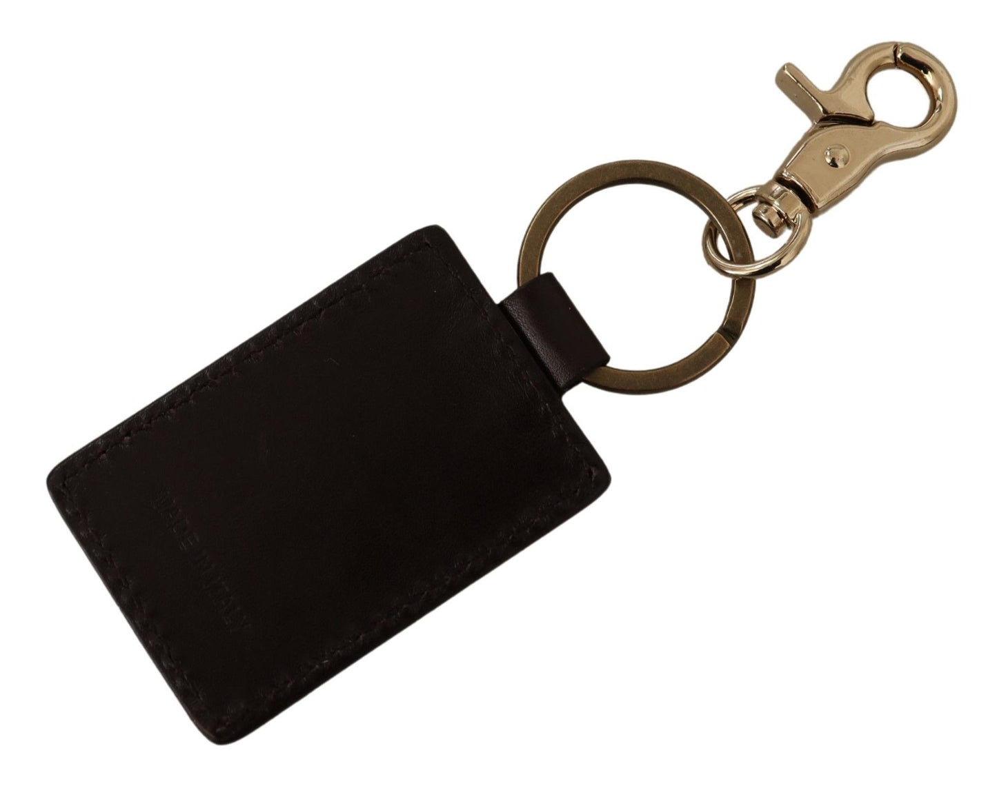 Dolce & Gabbana Elegant Unisex Leather Keyring with Gold Detail - Elegance Online Limited