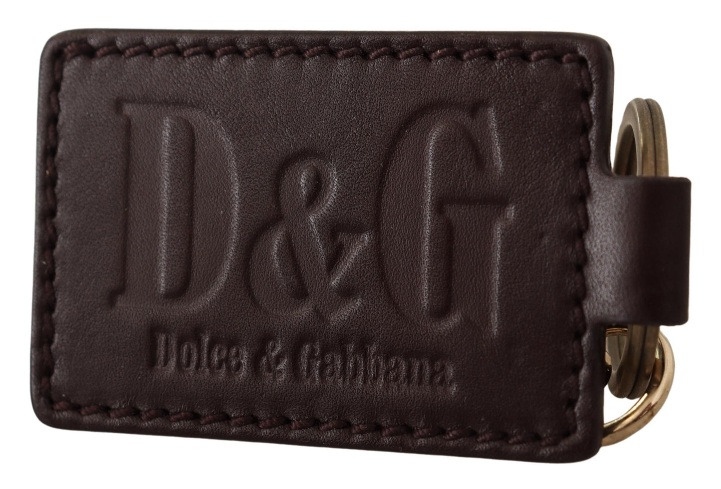 Dolce & Gabbana Elegant Unisex Leather Keyring with Gold Detail - Elegance Online Limited