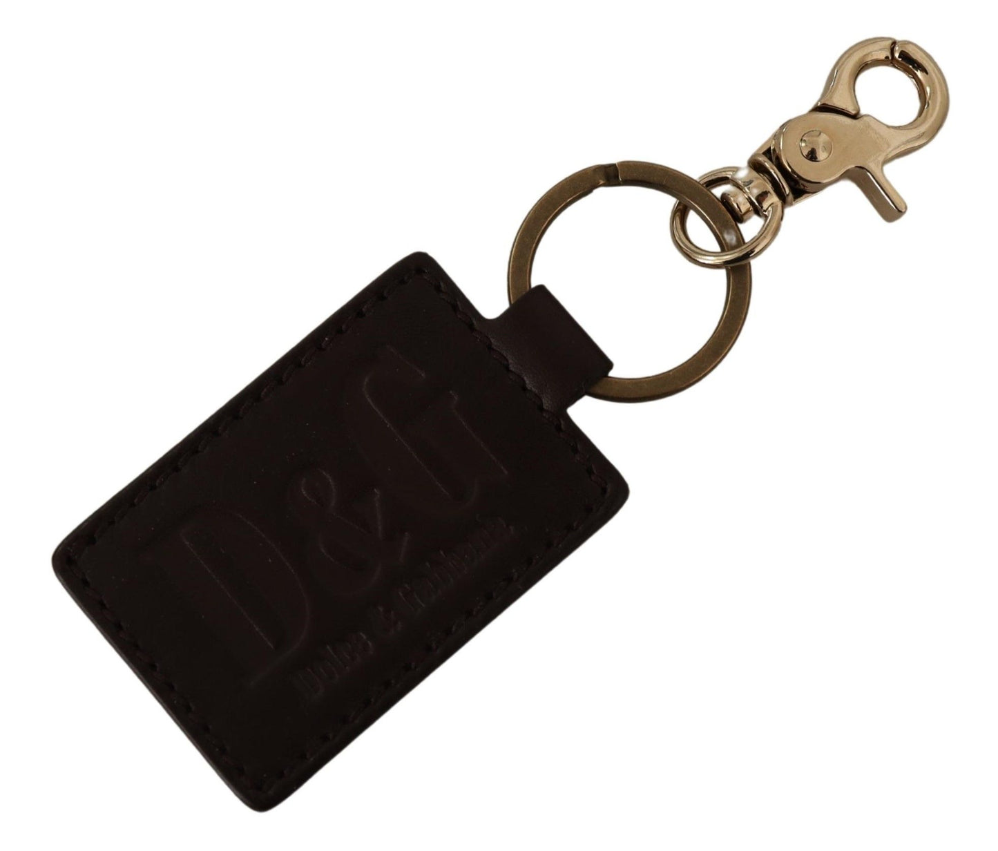 Dolce & Gabbana Elegant Unisex Leather Keyring with Gold Detail - Elegance Online Limited