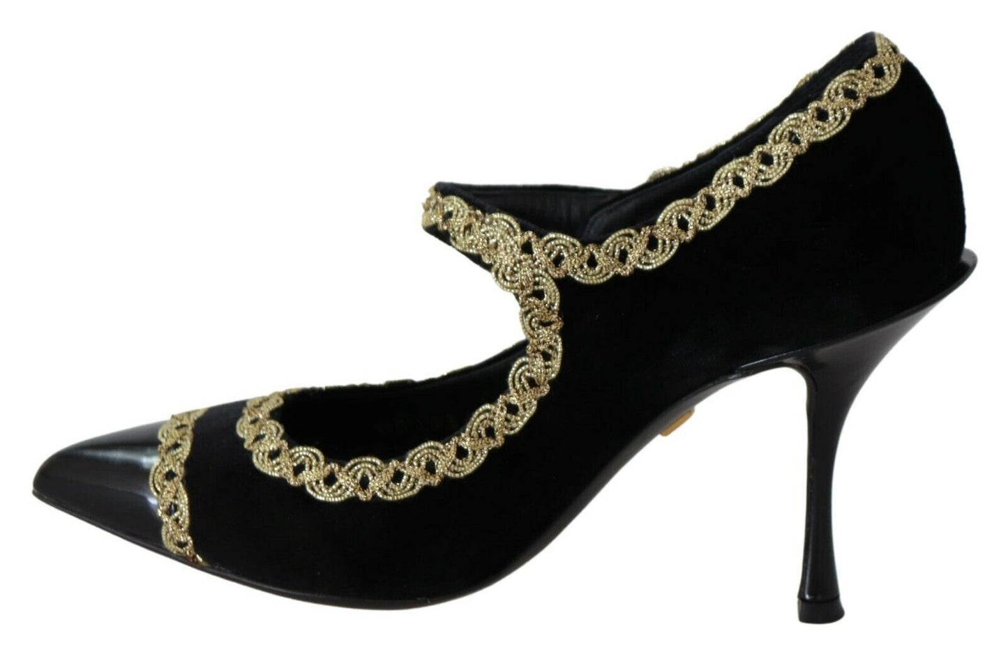 Dolce & Gabbana Elegant Gold-Embroidered Black Velvet Pumps - Elegance Online Limited