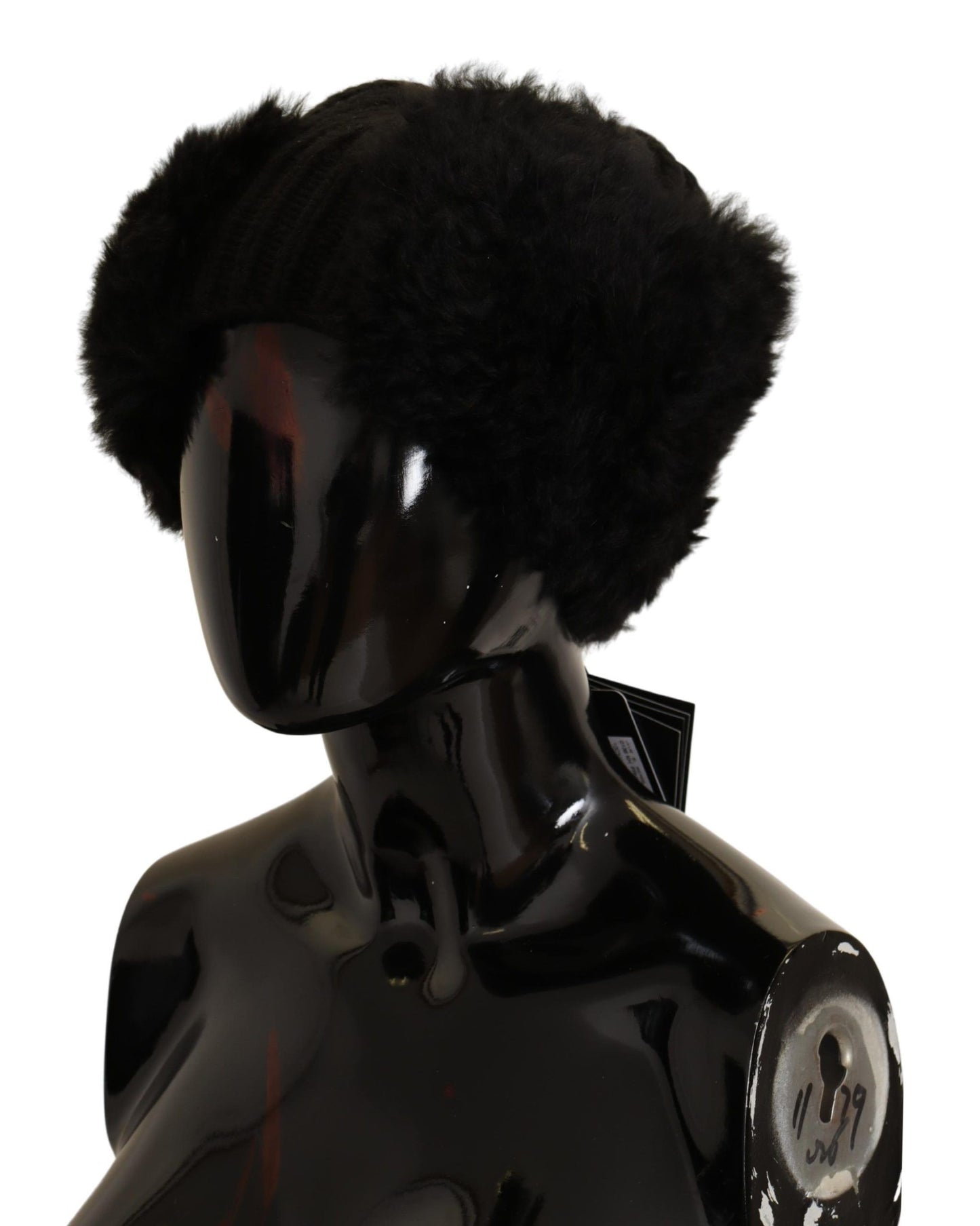 Dolce & Gabbana Elegant Black Cashmere Alpaca Fur Beanie - Elegance Online Limited