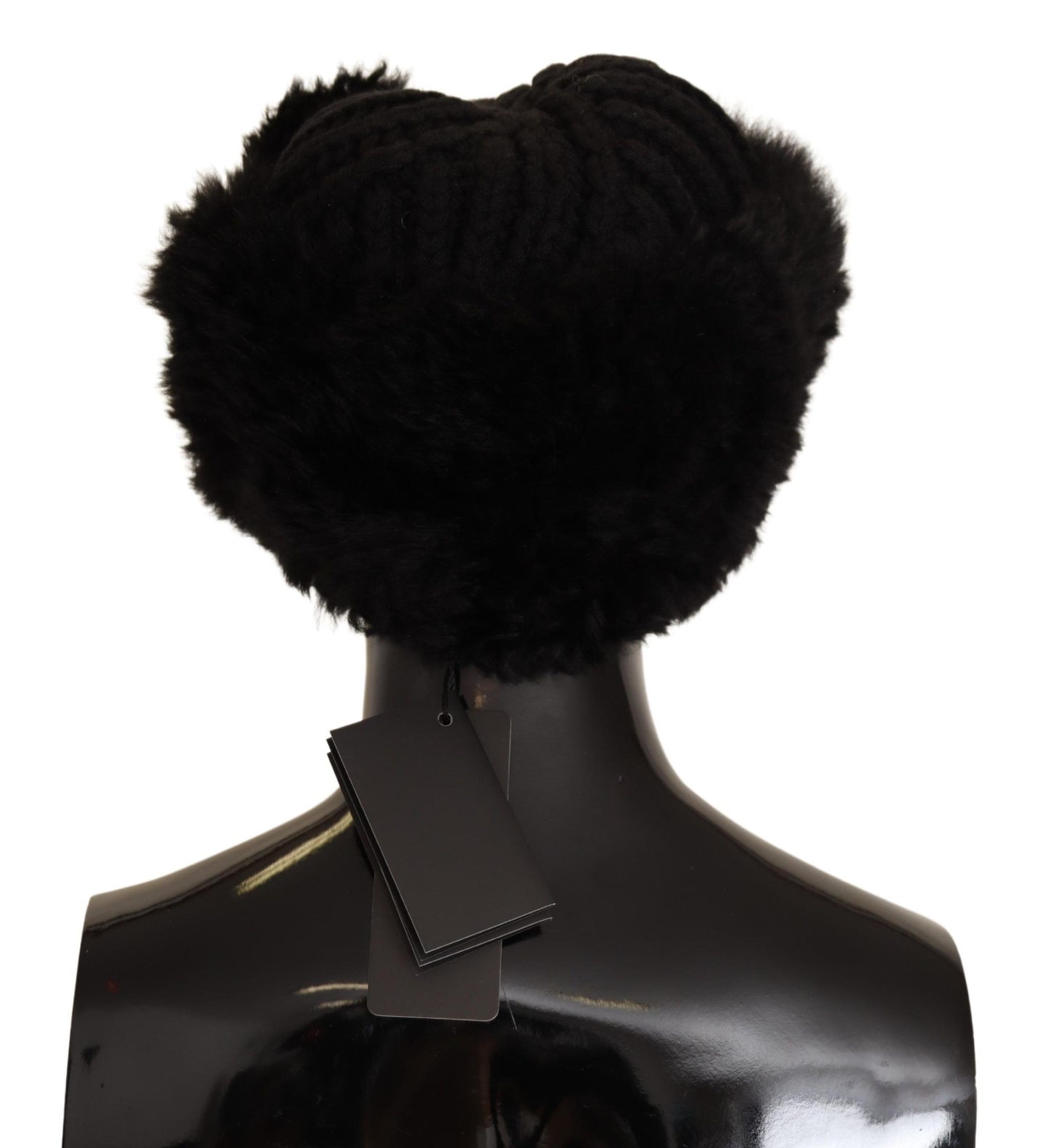 Dolce & Gabbana Elegant Black Cashmere Alpaca Fur Beanie - Elegance Online Limited